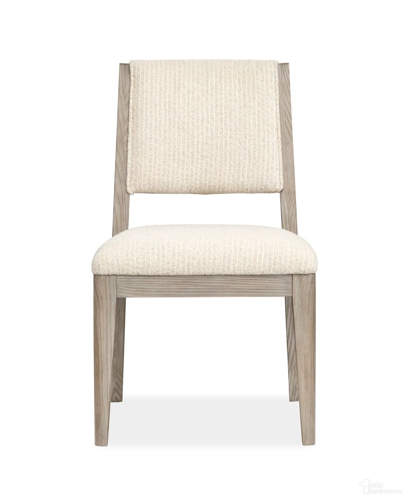 The appearance of Braelyn Upholstered Side Chair Set of 2 In Dorian Grey designed by Magnussen in the transitional interior design. This dorian grey piece of furniture was selected by 1StopBedrooms from Braelyn Collection to add a touch of cosiness and style into your home. Sku: D5874-63. Material: Oak Veneer. Chair Type: Side Chair.