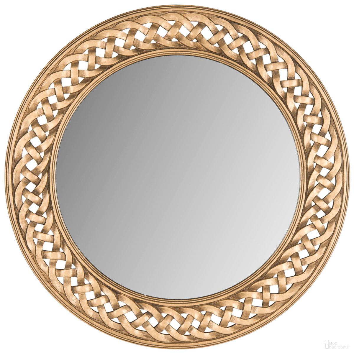 The appearance of Braided Chain Mirror in Gold designed by Safavieh in the country / farmhouse interior design. This gold piece of furniture  was selected by 1StopBedrooms from Braided Collection to add a touch of cosiness and style into your home. Sku: MIR5005C.