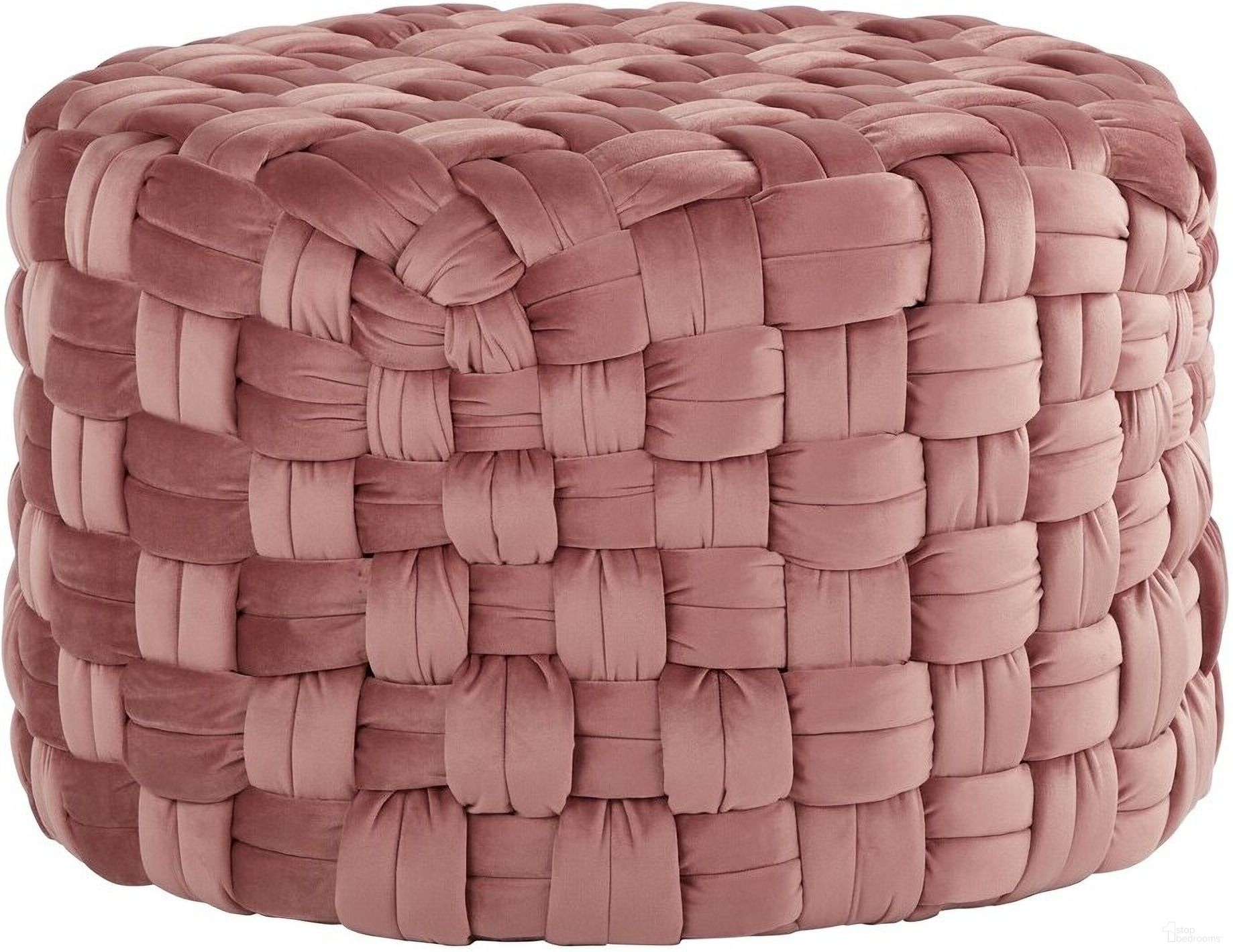 The appearance of Braided Round 24 Inch Ottoman In Pink Velvet designed by Lumisource in the modern / contemporary interior design. This pink velvet piece of furniture was selected by 1StopBedrooms from Braided Collection to add a touch of cosiness and style into your home. Sku: OT-RNDBRD24 VPK. Material: Velvet.