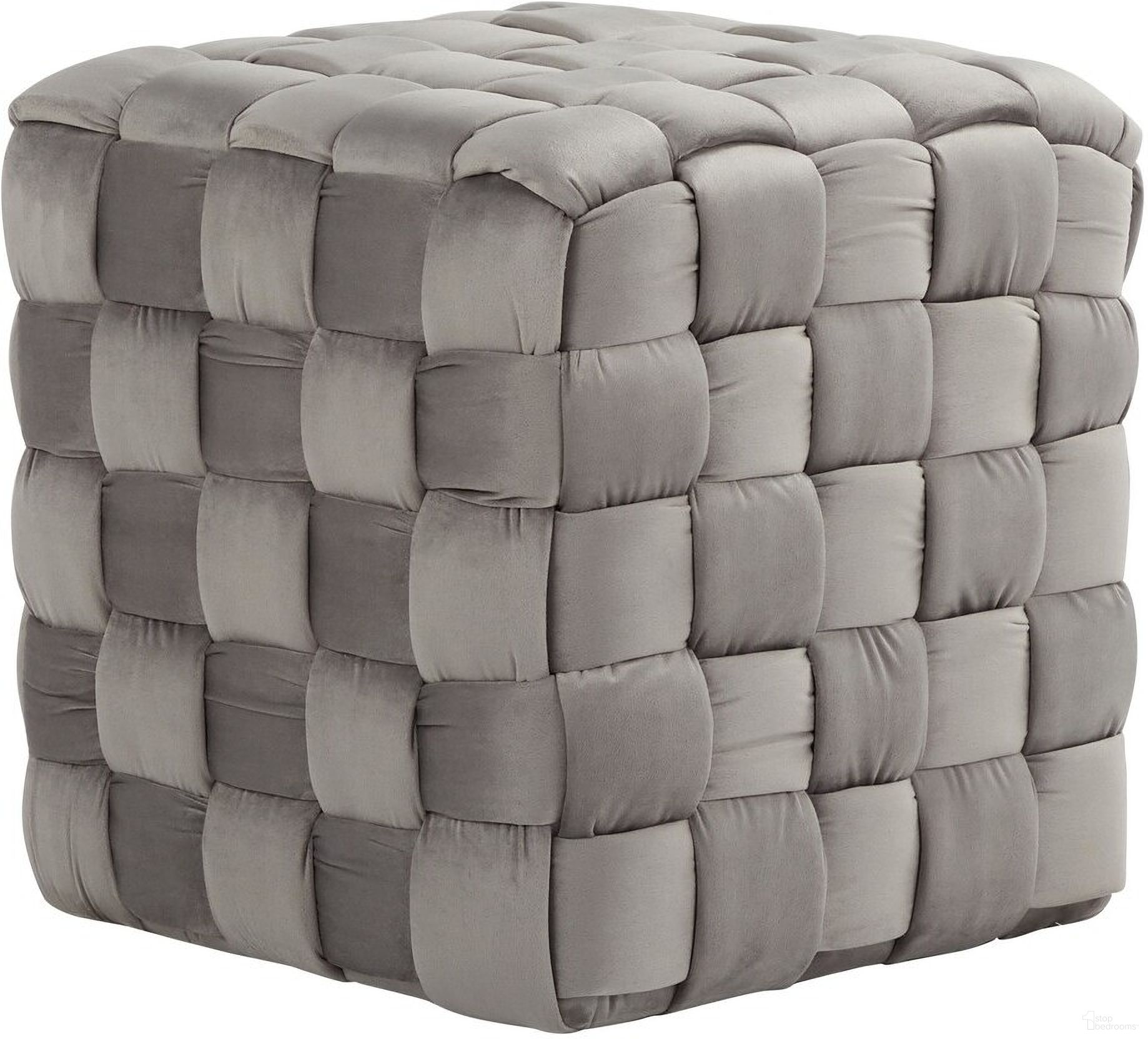 The appearance of Braided Square 16 Inch Ottoman In Grey Velvet designed by Lumisource in the modern / contemporary interior design. This grey velvet piece of furniture  was selected by 1StopBedrooms from Braided Collection to add a touch of cosiness and style into your home. Sku: OT-SQBRAID16 VDGY. Material: Velvet.