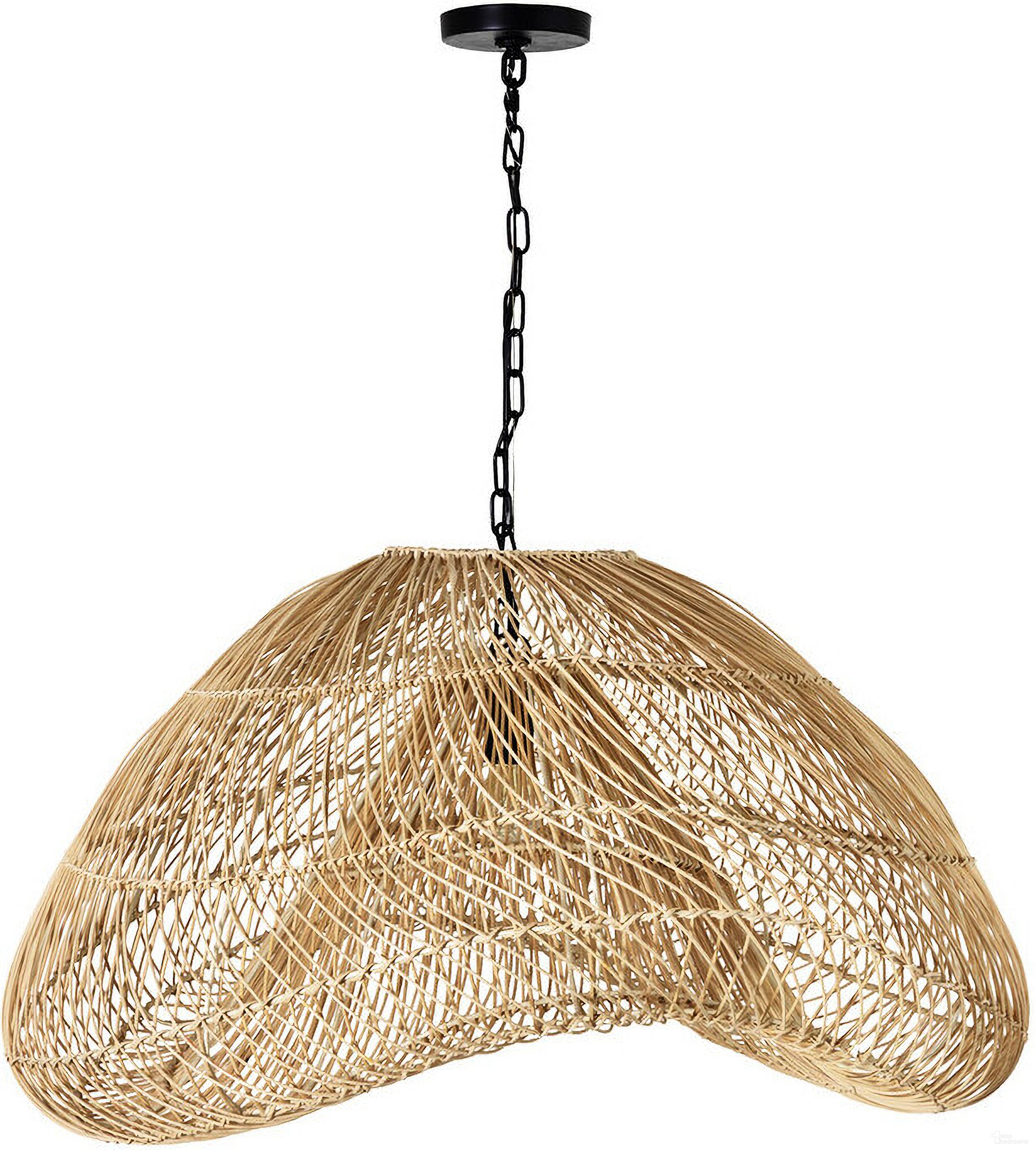 Bramo 1 Light Rattan Pendant In Natural