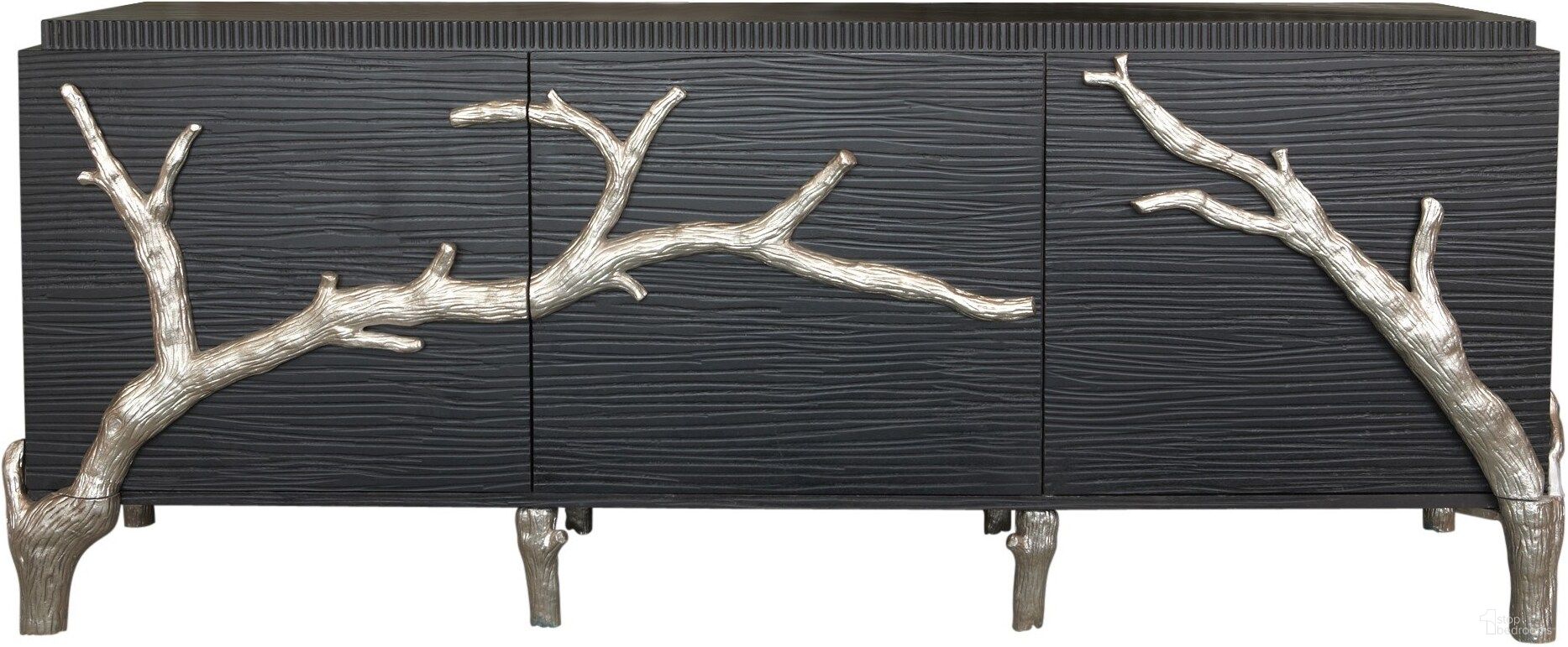 The appearance of Branch Cabinet In Black designed by Global Views in the modern / contemporary interior design. This black piece of furniture was selected by 1StopBedrooms from Branch Collection to add a touch of cosiness and style into your home. Sku: 991394. Material: Aluminum.