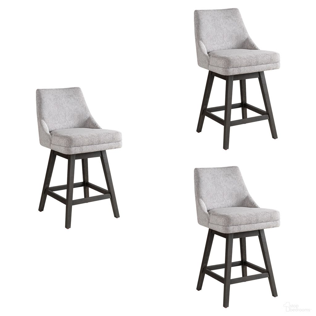 The appearance of Branson 26 Inch Counter Height Swivel Barstool Set of 3 In Gray designed by Armen Living in the modern / contemporary interior design. This gray piece of furniture  was selected by 1StopBedrooms from Branson Collection to add a touch of cosiness and style into your home. Sku: LCBRBAGRYMO26;LCBRBAGRYMO26;LCBRBAGRYMO26. Material: Polyester.