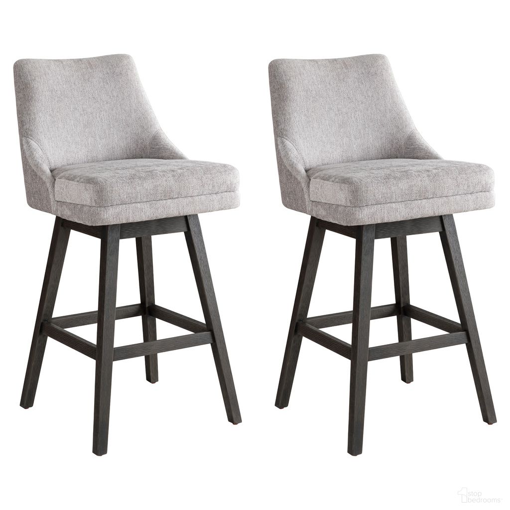The appearance of Branson 30 Inch Bar Height Swivel Barstool Set of 2 In Gray designed by Armen Living in the modern / contemporary interior design. This gray piece of furniture was selected by 1StopBedrooms from Branson Collection to add a touch of cosiness and style into your home. Sku: LCBRBAGRYMO30;LCBRBAGRYMO30. Material: Polyester.