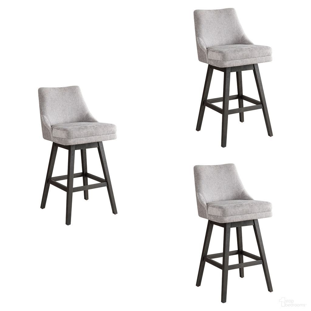 The appearance of Branson 30 Inch Bar Height Swivel Barstool Set of 3 In Gray designed by Armen Living in the modern / contemporary interior design. This gray piece of furniture was selected by 1StopBedrooms from Branson Collection to add a touch of cosiness and style into your home. Sku: LCBRBAGRYMO30;LCBRBAGRYMO30;LCBRBAGRYMO30. Material: Polyester.