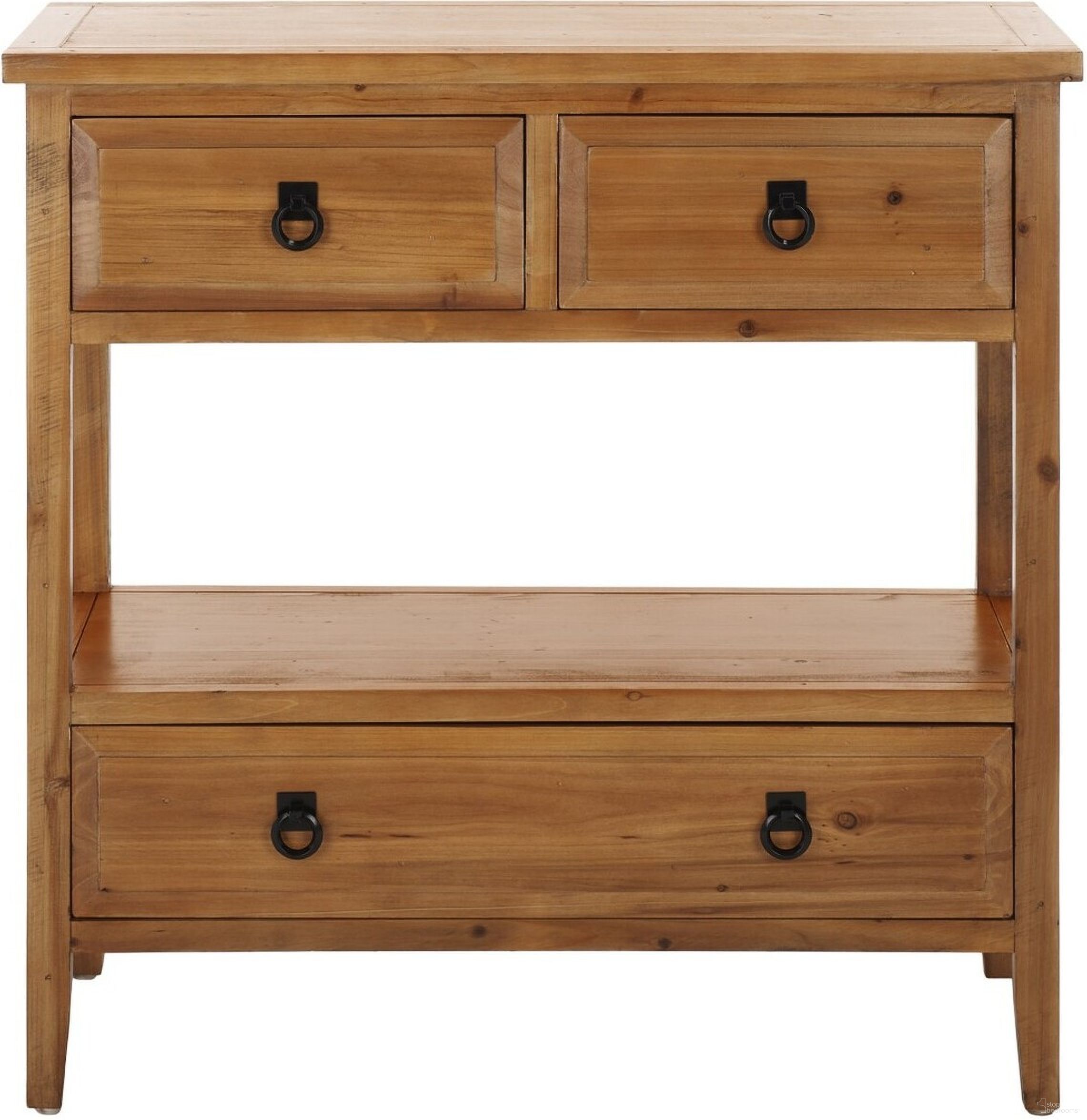 The appearance of Branson Brown Pine 3-Drawer Sideboard designed by Safavieh in the rustic / southwestern interior design. This light oak piece of furniture  was selected by 1StopBedrooms from Branson Collection to add a touch of cosiness and style into your home. Sku: AMH6540A. Material: Aluminum.
