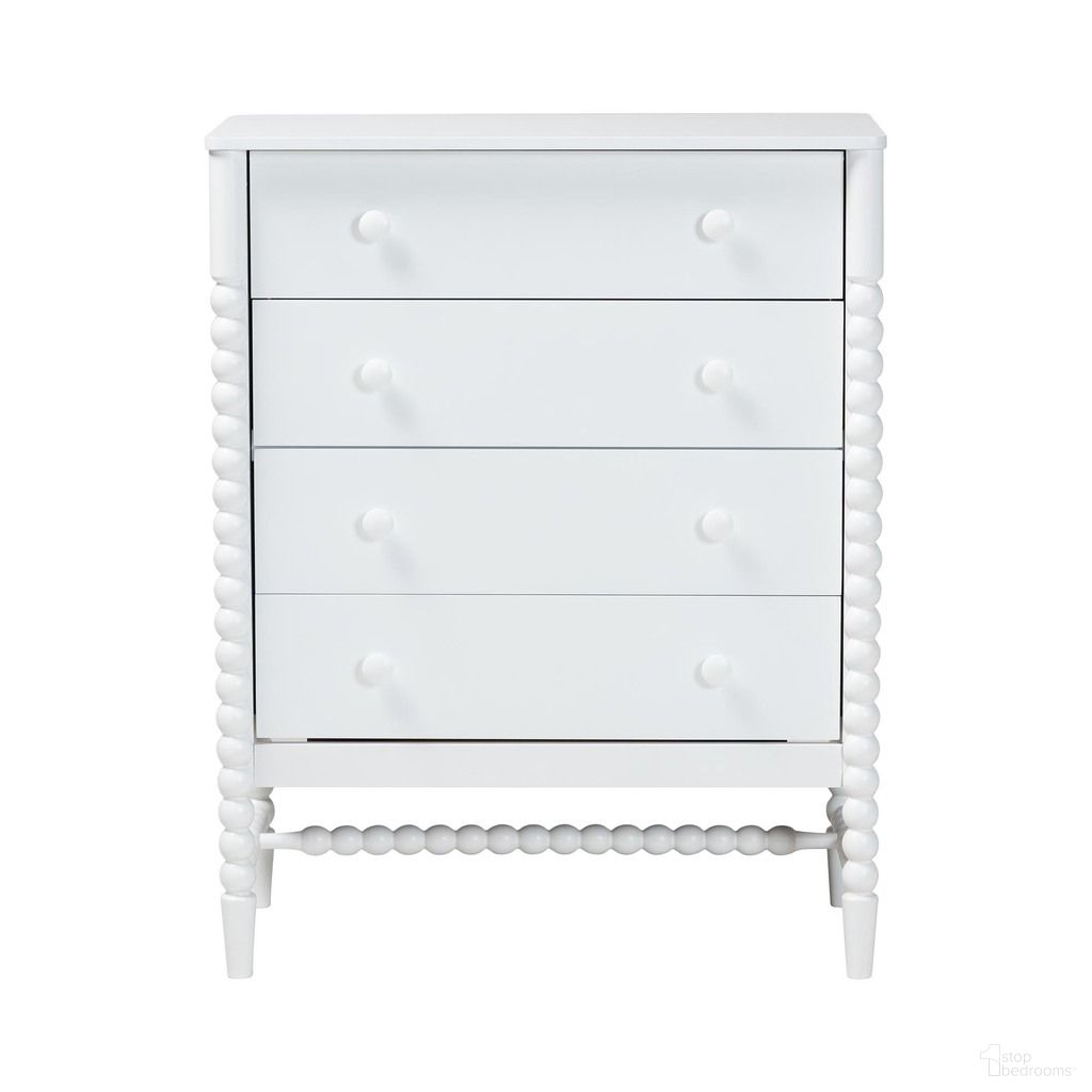 Brantley 4 Drawer Spindle Chest In White