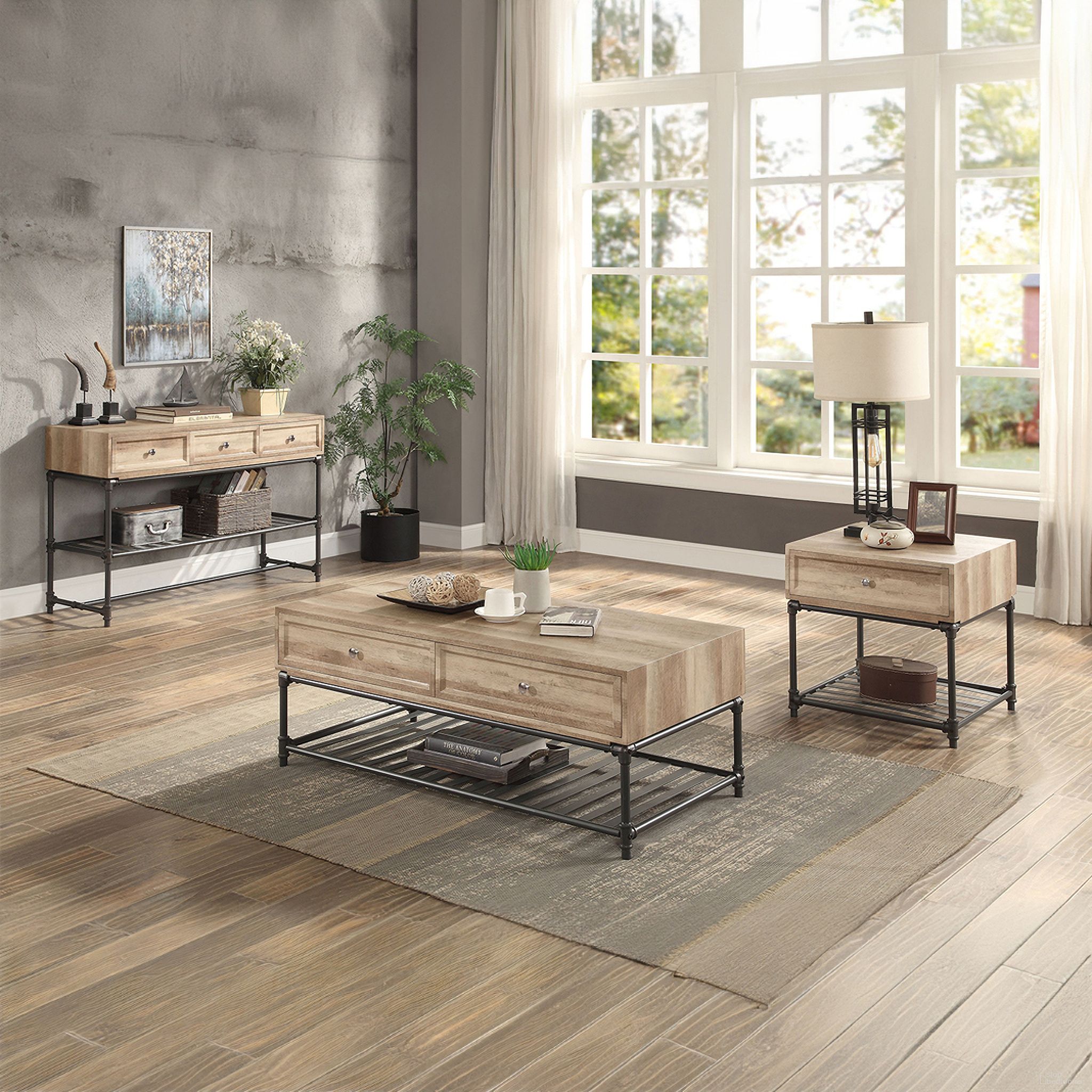 The appearance of Brantley Ii Occasional Table Set In Oak designed by ACME in the industrial interior design. This oak piece of furniture was selected by 1StopBedrooms from Brantley Ii Collection to add a touch of cosiness and style into your home. Sku: LV00748;LV00749. Material: Wood.