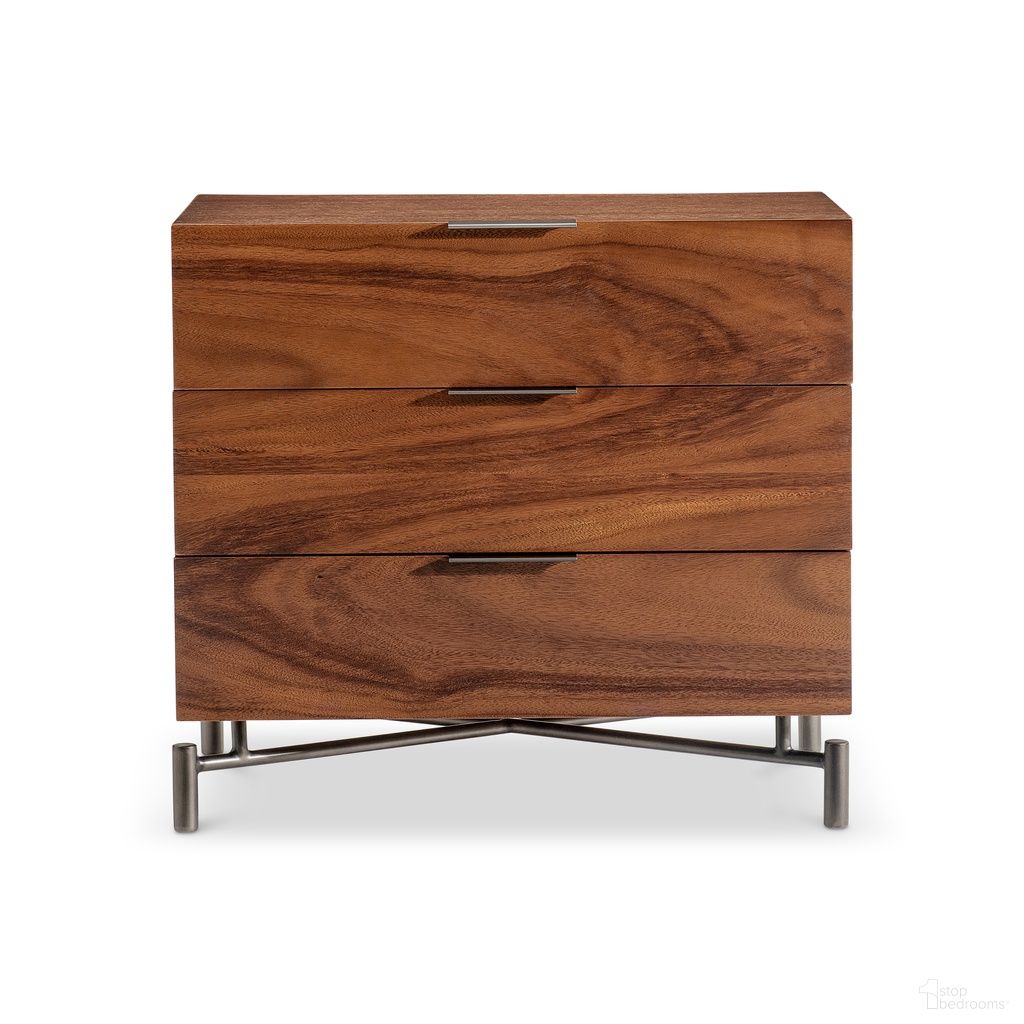 The appearance of Brasea 3 Drawer Nightstand In Brown designed by Bernhardt in the modern / contemporary interior design. This brown piece of furniture was selected by 1StopBedrooms from Brasea Collection to add a touch of cosiness and style into your home. Sku: 394234. Material: Wood.