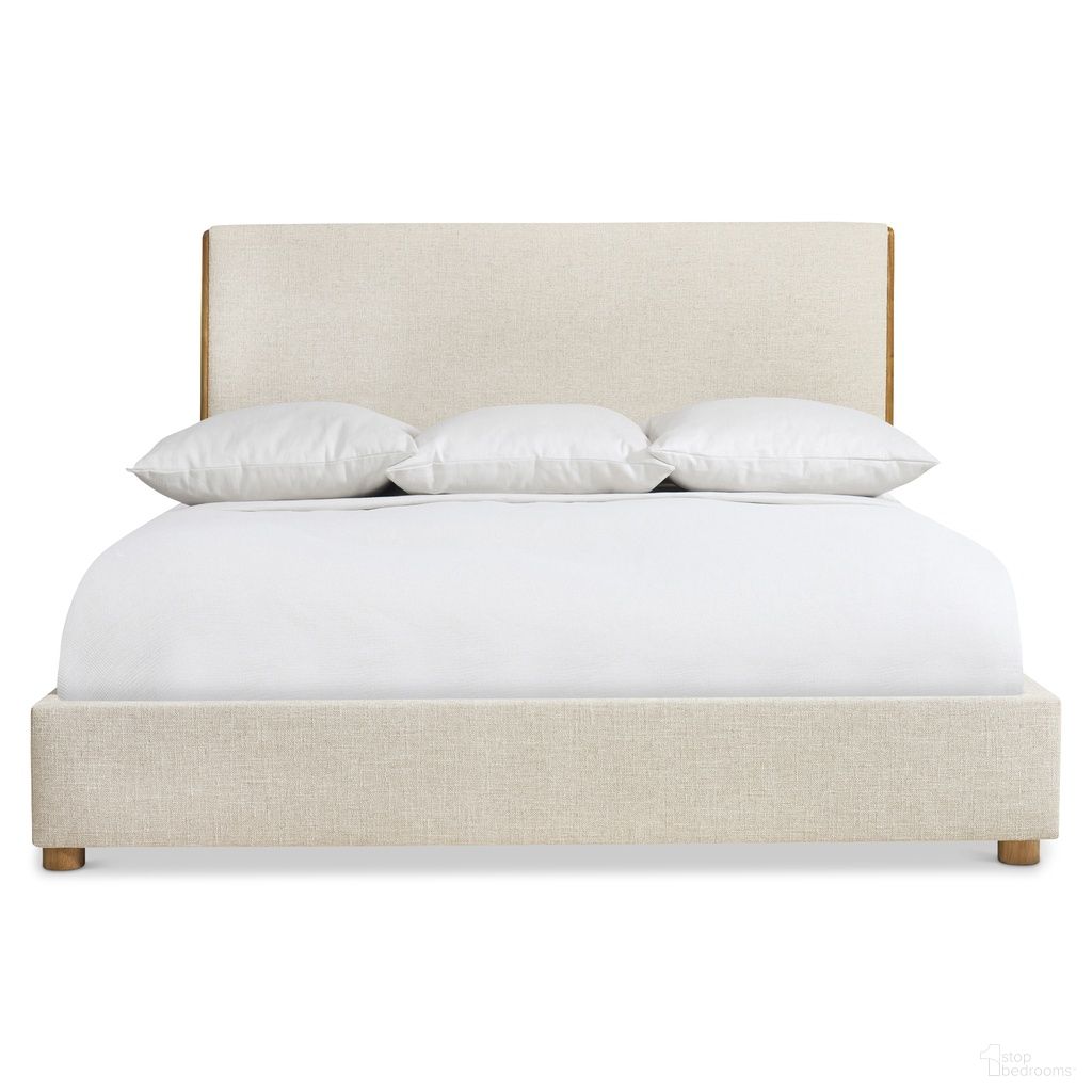 Brasea California King Panel Bed In Beige and Tan