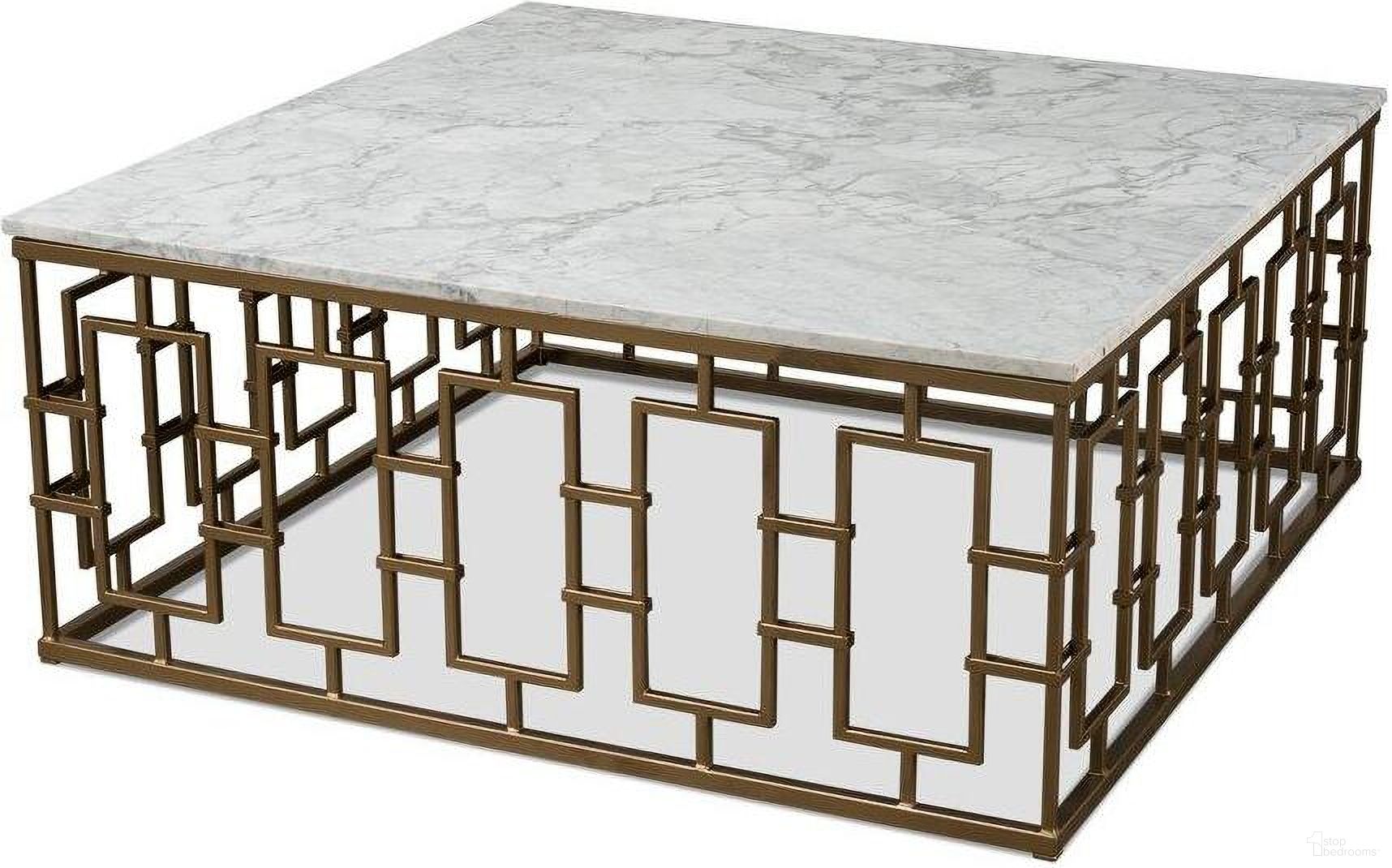 The appearance of Brass Gate White Marble Cocktail Table designed by Sarreid in the transitional interior design. This white piece of furniture  was selected by 1StopBedrooms from Brass Gate Collection to add a touch of cosiness and style into your home. Sku: 53135. Material: Marble.