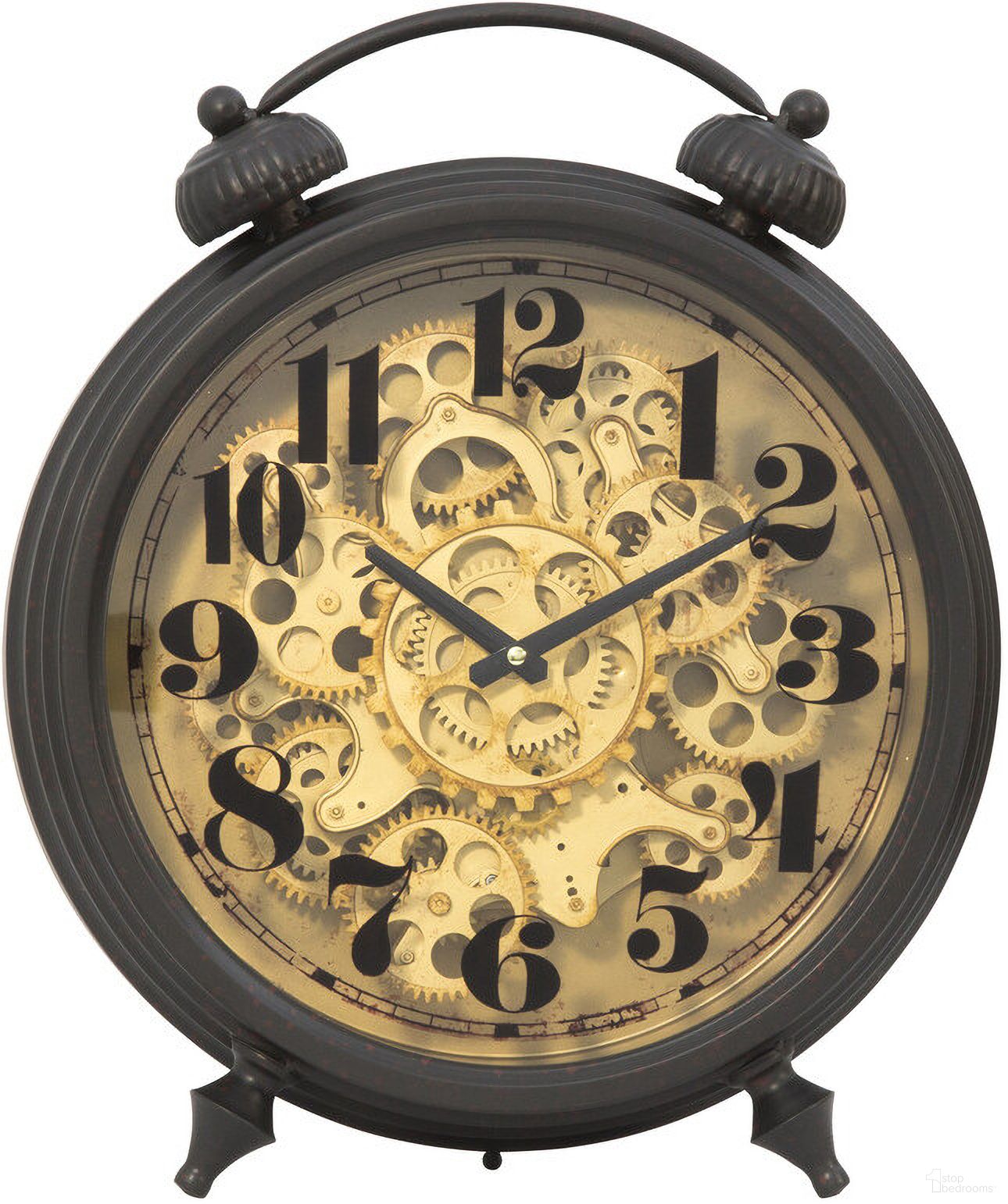 The appearance of Brass Gear Table Clock In Antique Black designed by Yosemite Home Decor in the rustic / southwestern interior design. This antique black piece of furniture was selected by 1StopBedrooms from to add a touch of cosiness and style into your home. Sku: 5120010. Material: Metal.