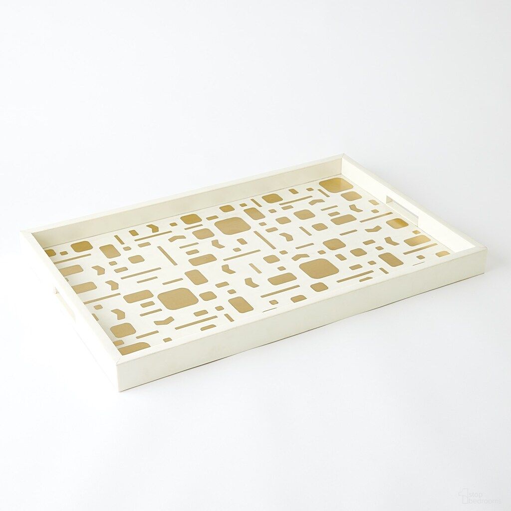 Brass Jali Box Tray In White