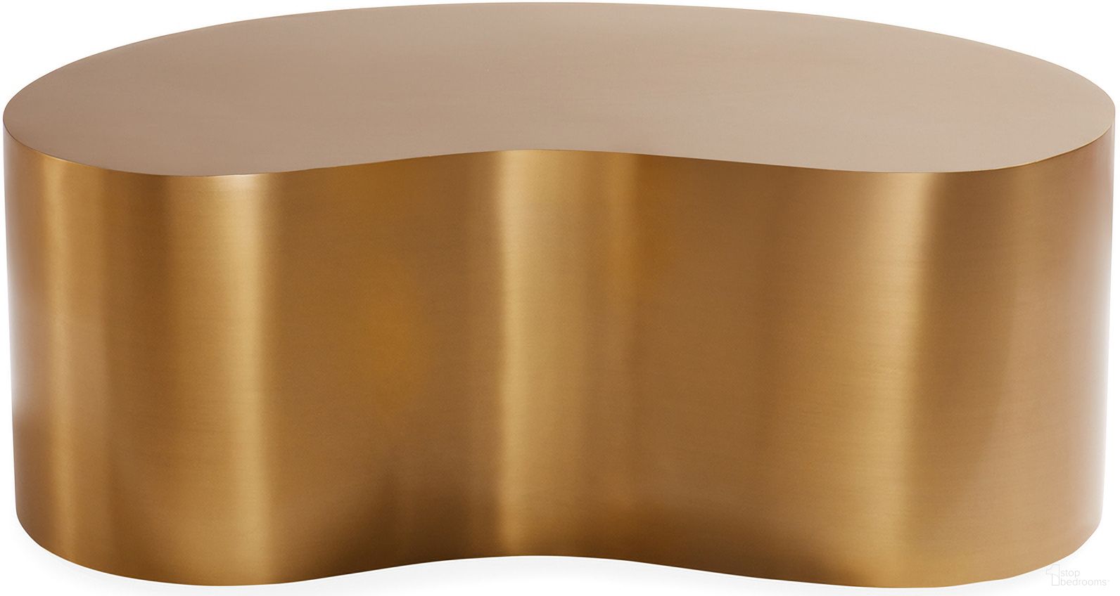 Brass Kidney Large Table In Antique Brass