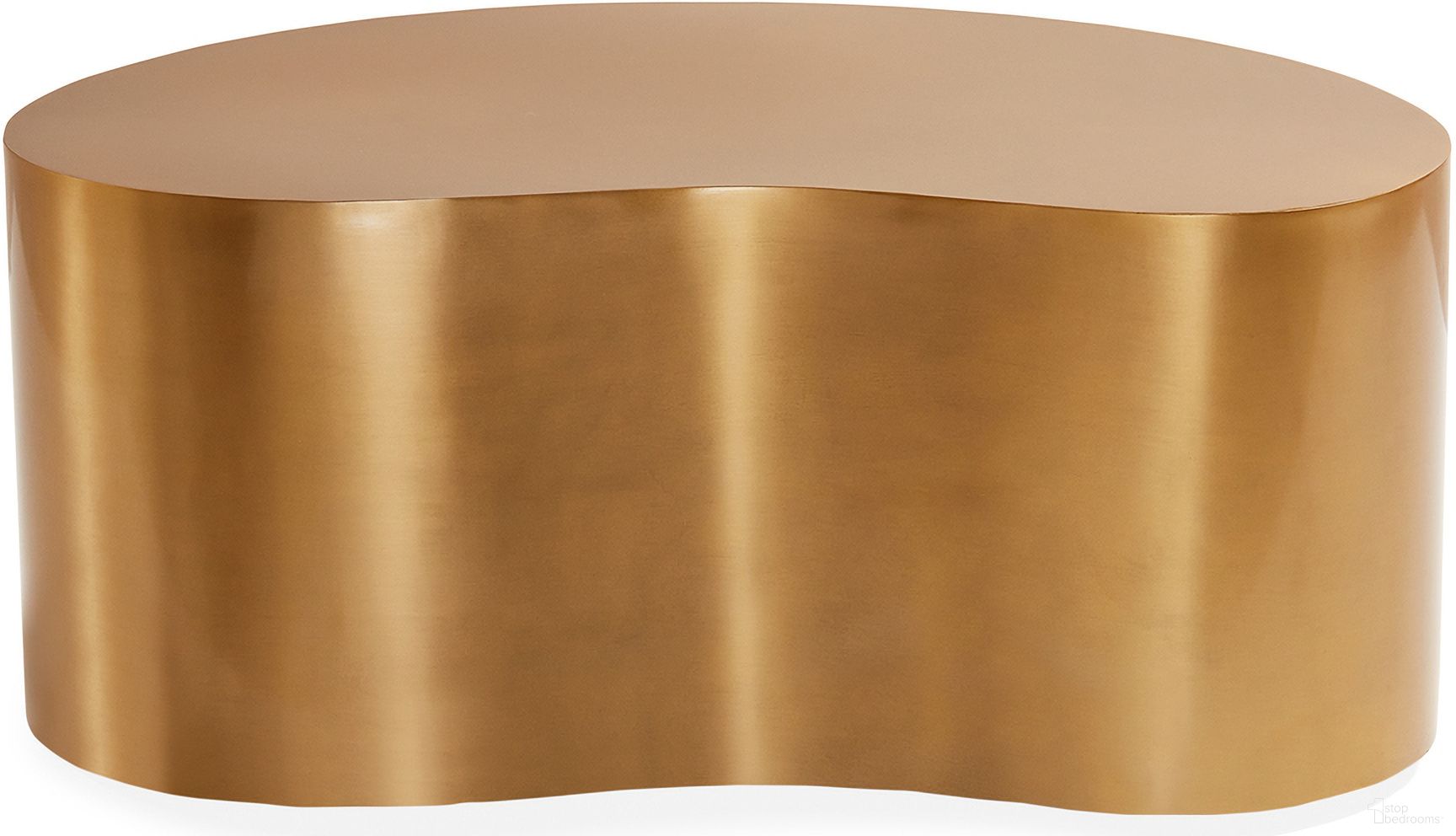 Brass Kidney Small Table In Antique Brass