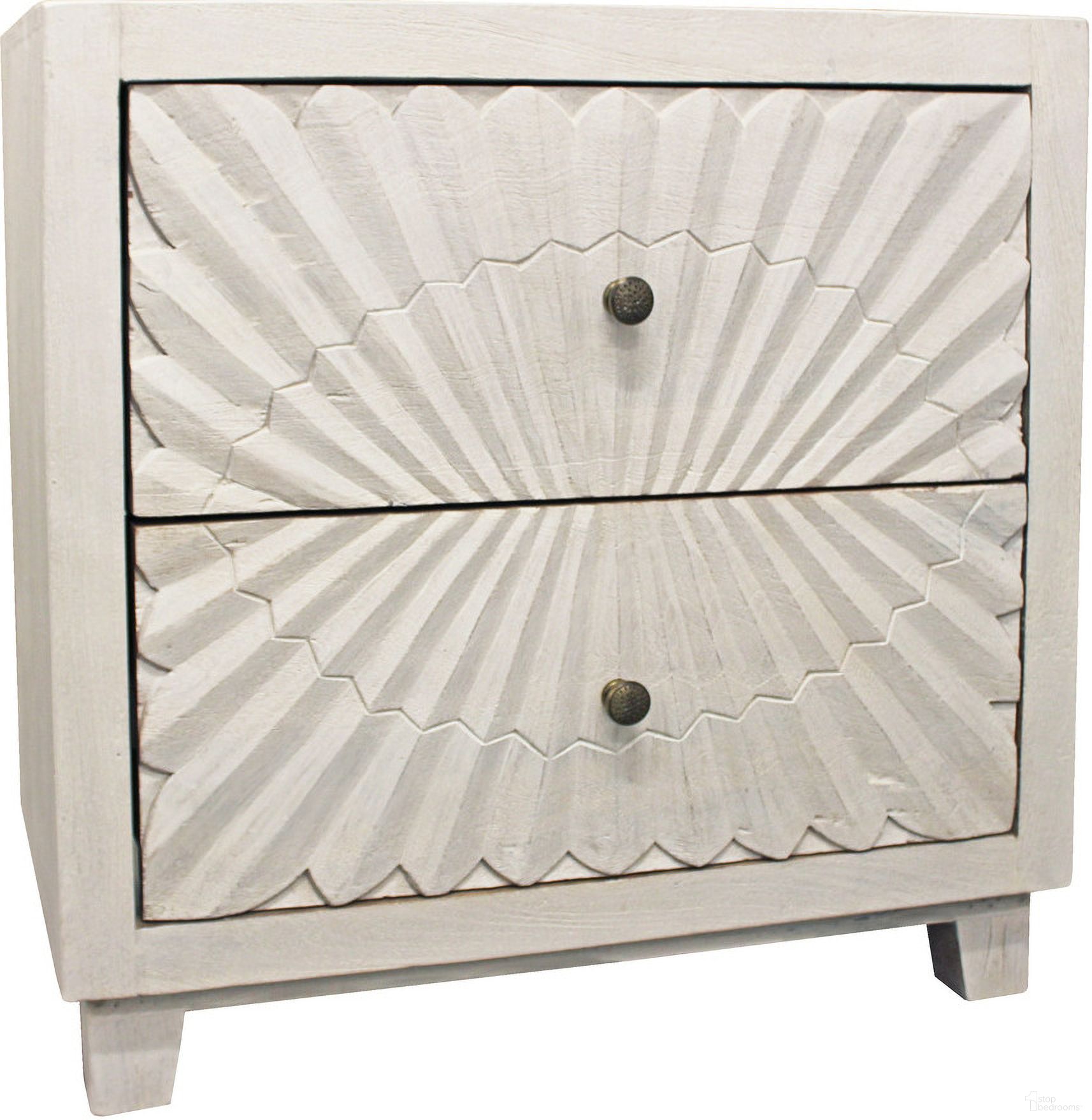 The appearance of Brasser 2-Drawer Nightstand In Ivory designed by Moti in the transitional interior design. This ivory piece of furniture was selected by 1StopBedrooms from Brasser Collection to add a touch of cosiness and style into your home. Sku: 99114001. Material: Wood.