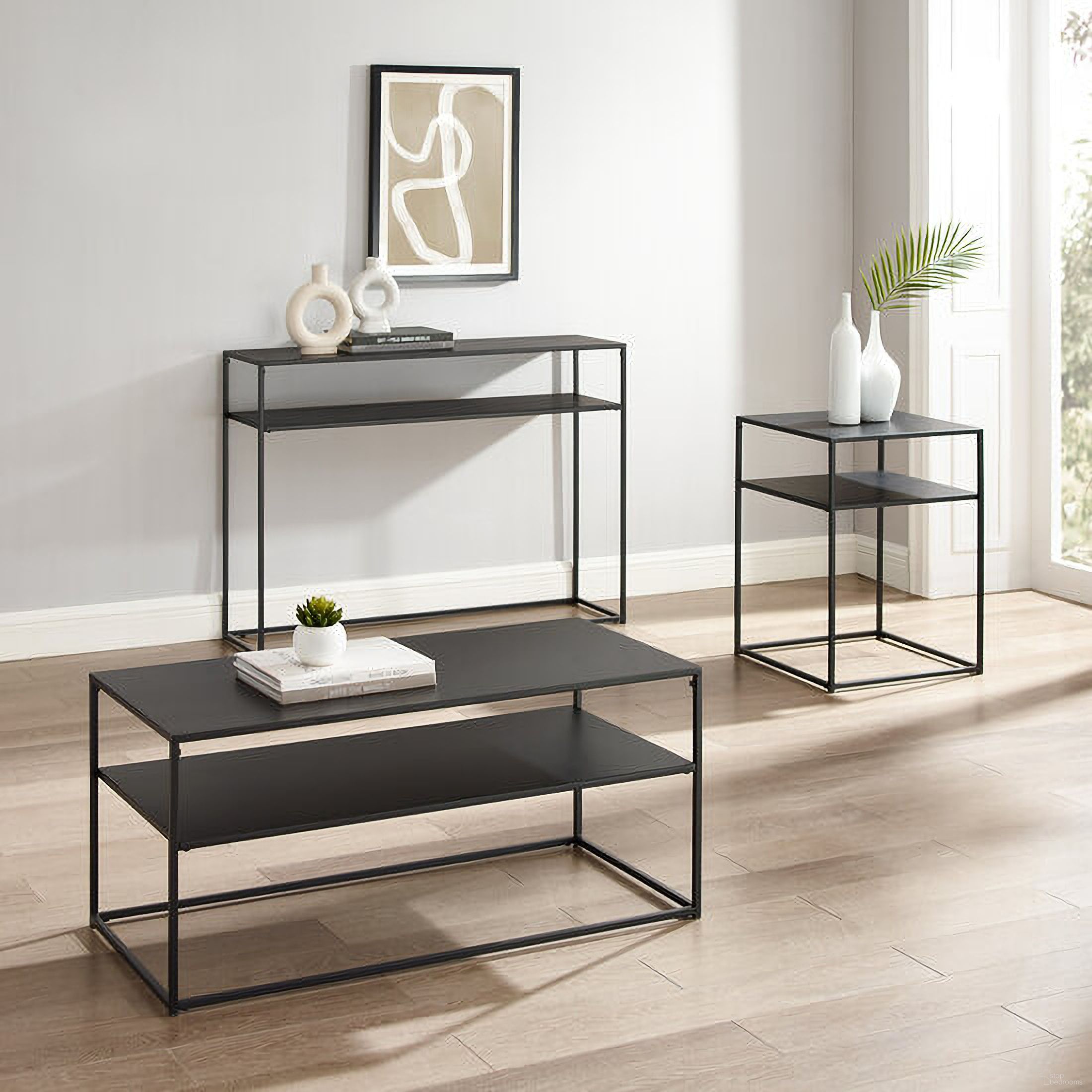 The appearance of Braxton Occasional Table Set In Matte Black designed by Crosley Brands in the modern / contemporary interior design. This matte black piece of furniture was selected by 1StopBedrooms from Braxton Collection to add a touch of cosiness and style into your home. Sku: CF1402-MB;CF1401-MB. Material: Steel.