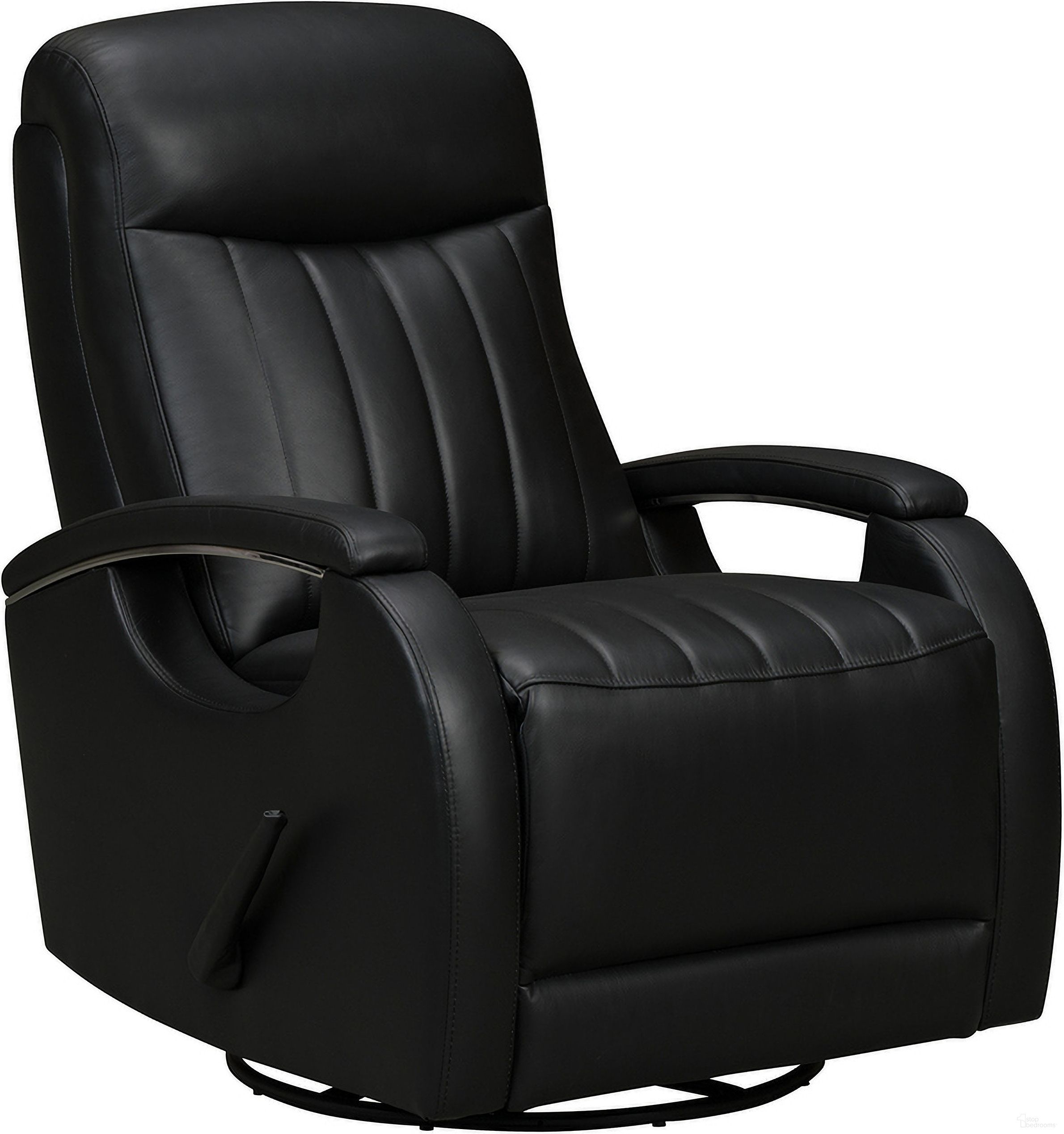 The appearance of Braxton Swivel Glider Recliner In Onyx designed by BarcaLounger in the modern / contemporary interior design. This onyx piece of furniture was selected by 1StopBedrooms from Braxton Collection to add a touch of cosiness and style into your home. Sku: 81347373899. Material: Leather Match.