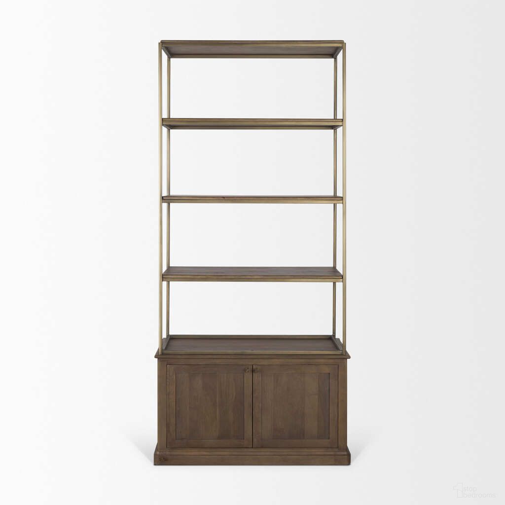 The appearance of Braxton Wood with Antiqued Aged Brass Metal 3 Tiers 2 Door Shelving Unit In Medium Brown designed by Mercana in the industrial interior design. This medium brown piece of furniture was selected by 1StopBedrooms from Braxton Collection to add a touch of cosiness and style into your home. Sku: 71118-AB. Material: Iron.