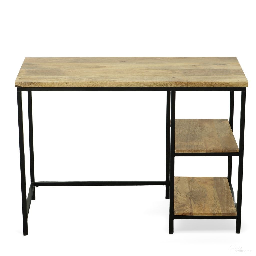 The appearance of Brayden Desk In Natural and Black designed by Carolina Living in the modern / contemporary interior design. This natural/black piece of furniture  was selected by 1StopBedrooms from Brayden Collection to add a touch of cosiness and style into your home. Sku: CF4220NMNGBK. Material: Mango Wood.