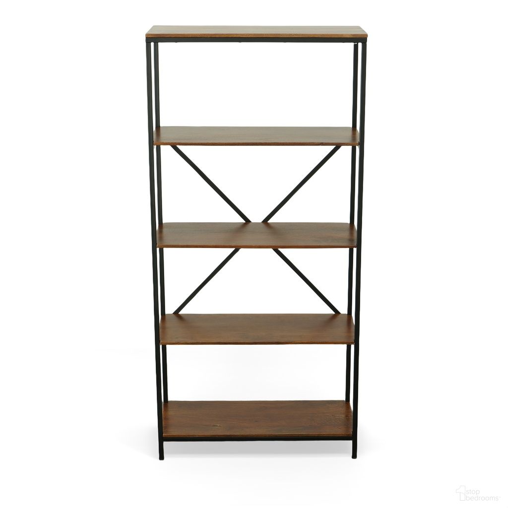 The appearance of Brayden Tall Bookcase In Chestnut and Black designed by Carolina Living in the modern / contemporary interior design. This chestnut and black piece of furniture was selected by 1StopBedrooms from Brayden Collection to add a touch of cosiness and style into your home. Sku: CF7234CHETBK. Material: Mango Wood.