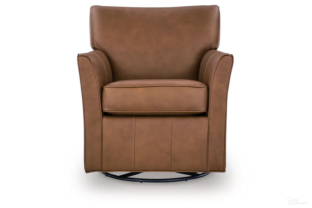 Braydunn Swivel Glider Accent Chair In Caramel