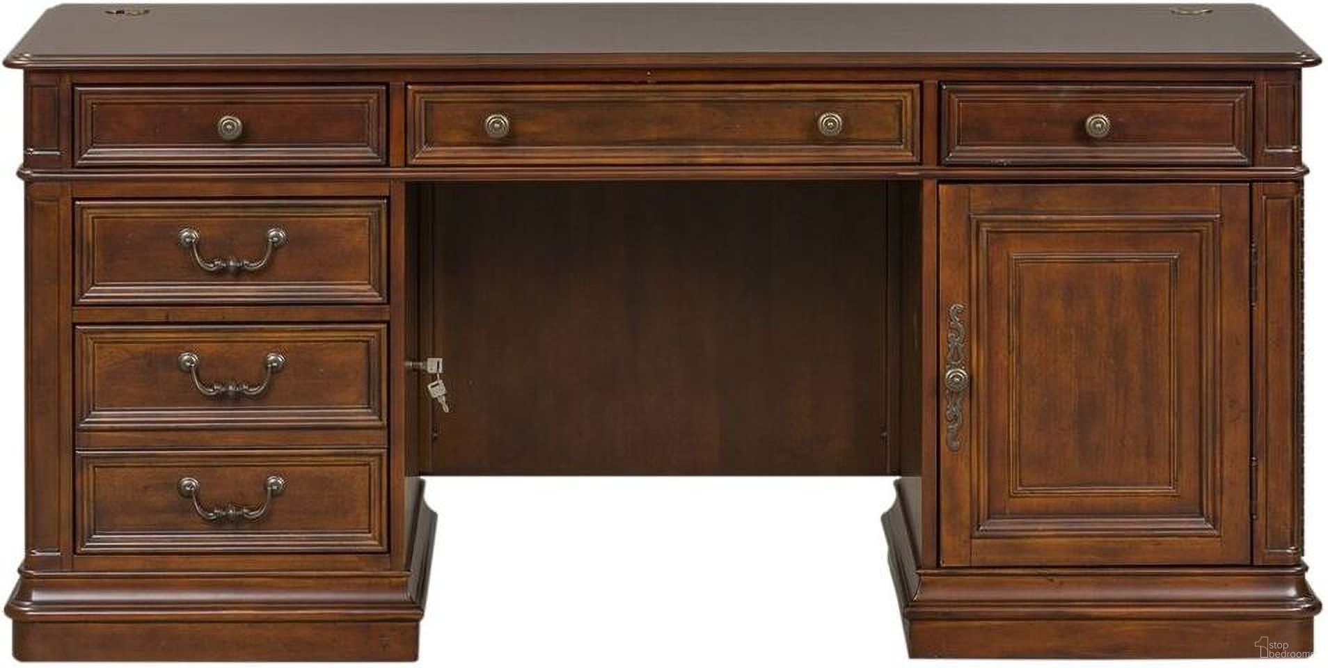 The appearance of Brayton Manor Credenza In Cognac designed by Liberty in the traditional interior design. This cognac piece of furniture was selected by 1StopBedrooms from Brayton Manor Collection to add a touch of cosiness and style into your home. Sku: 273-HO120B;273-HO120T. Material: Poplar.