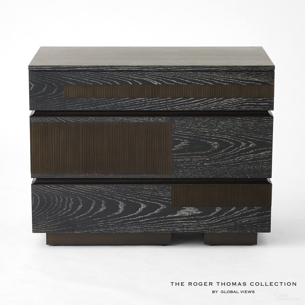 The appearance of Brazil Chest In Black Cerused Oak designed by Global Views in the modern / contemporary interior design. This black cerused oak piece of furniture was selected by 1StopBedrooms from Brazil Collection to add a touch of cosiness and style into your home. Sku: RT2019. Material: Wood.