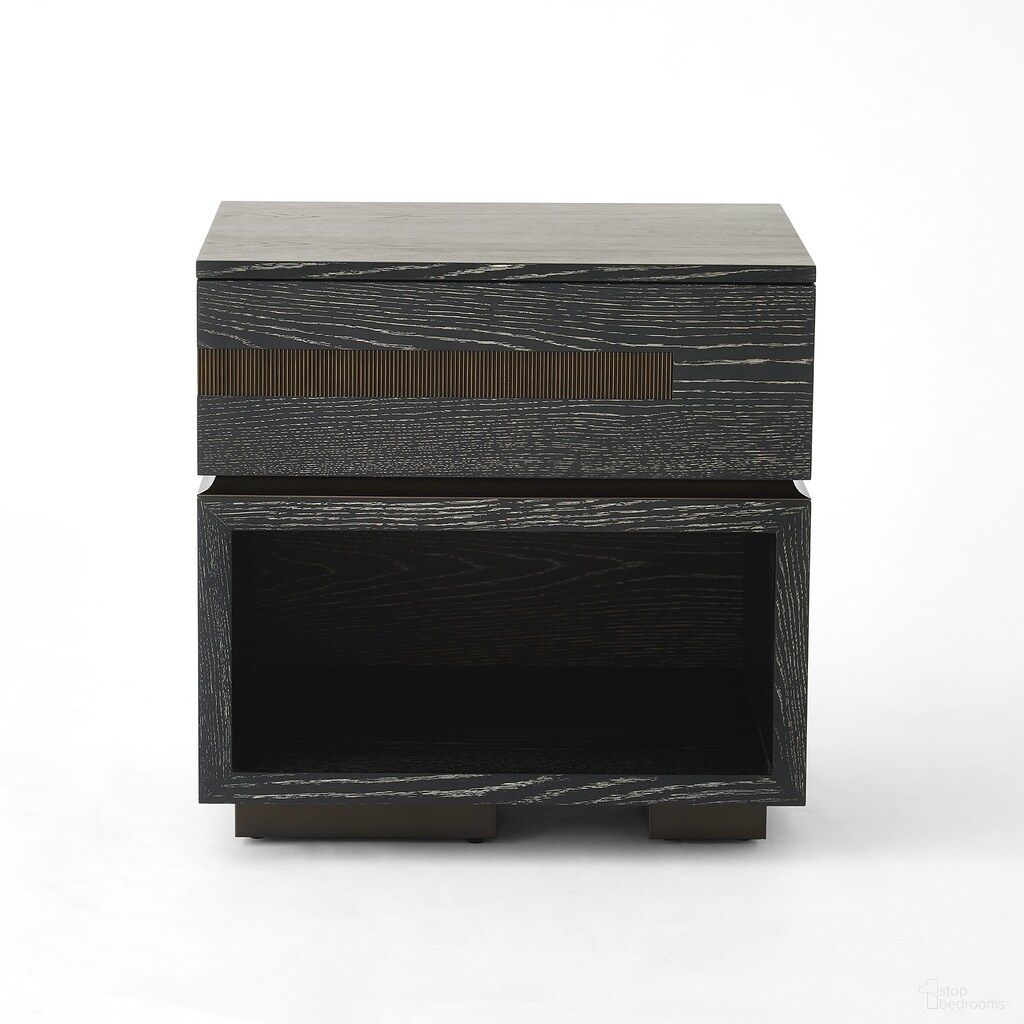 The appearance of Brazil Left Bedside Chest In Black Cerused Oak designed by Global Views in the modern / contemporary interior design. This black cerused oak piece of furniture was selected by 1StopBedrooms from Brazil Collection to add a touch of cosiness and style into your home. Sku: RT2020. Material: Wood.