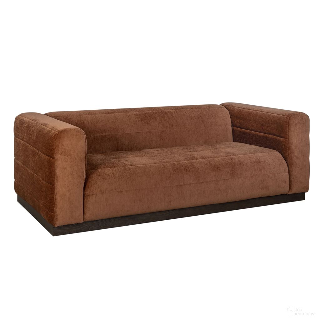 The appearance of Brea 90.5 Inch 3-Seater Sofa with Rectangular Seat and Square Arms In Logan Brown designed by Armen Living in the transitional interior design. This logan brown piece of furniture was selected by 1StopBedrooms from Brea Collection to add a touch of cosiness and style into your home. Sku: LCBRSODCLB. Material: Fabric.