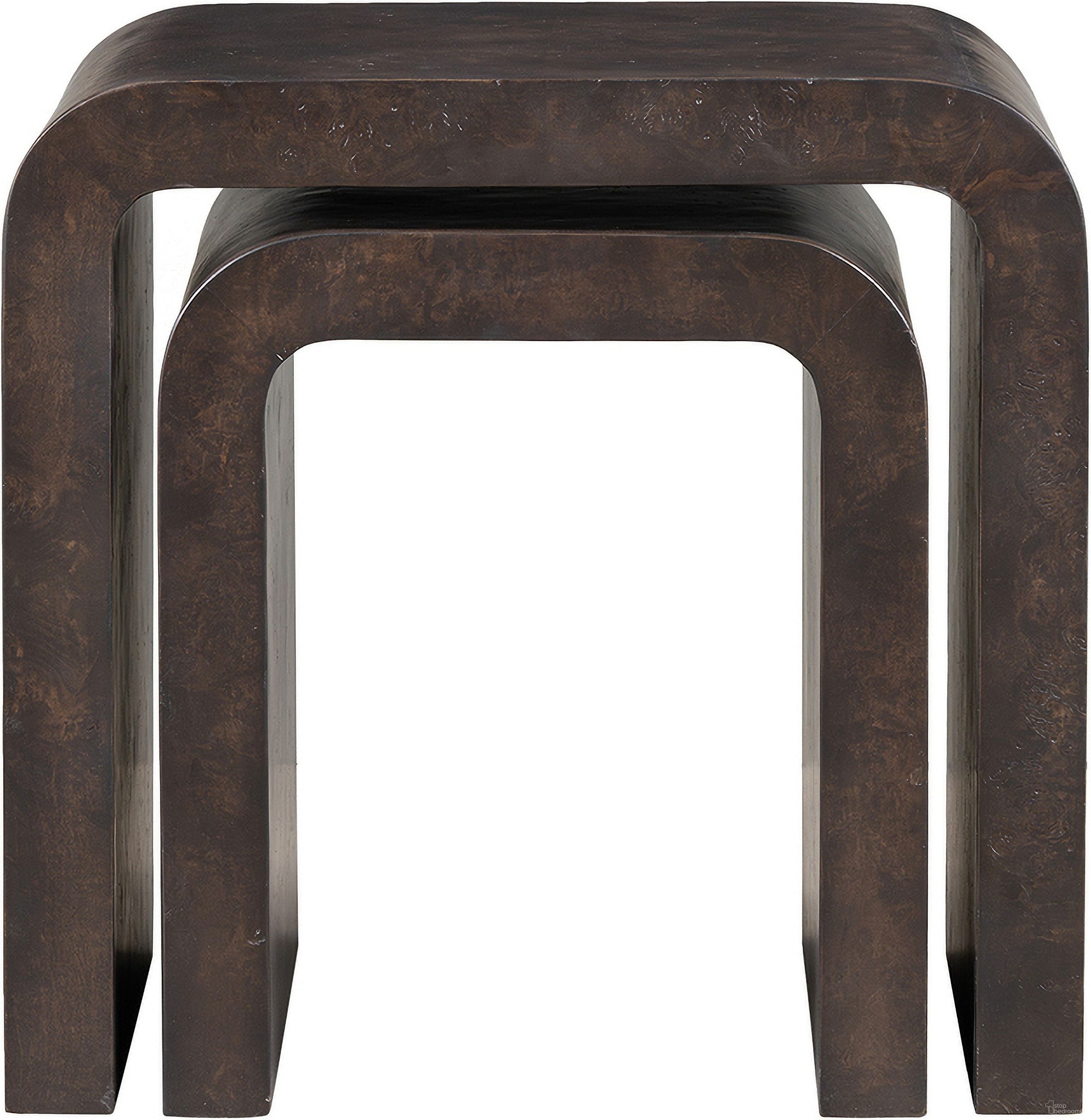 Brea Pollar Wood 22 Inch Nesting Tables In Dark Brown