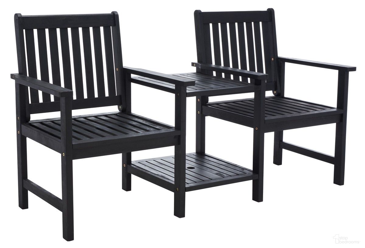 The appearance of Brea Twin Seat Bench in Black designed by Safavieh in the modern / contemporary interior design. This black piece of furniture  was selected by 1StopBedrooms from Brea Collection to add a touch of cosiness and style into your home. Sku: PAT7014D. Material: Wood.