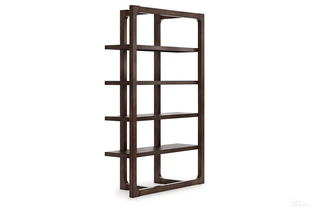 The appearance of Breckington 76 Inch Bookcase In Dark Brown designed by Signature Design by Ashley in the modern / contemporary interior design. This dark brown piece of furniture was selected by 1StopBedrooms from Breckington Collection to add a touch of cosiness and style into your home. Sku: H556-70. Material: Wood.