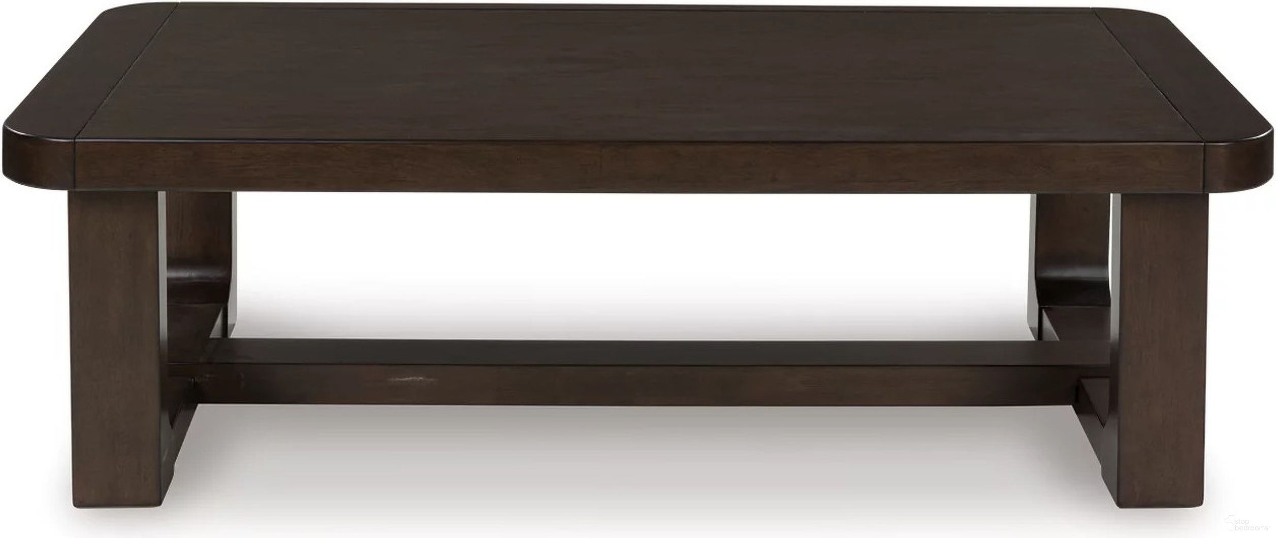 The appearance of Breckington Coffee Table In Dark Brown designed by Signature Design by Ashley in the modern / contemporary interior design. This dark brown piece of furniture was selected by 1StopBedrooms from Breckington Collection to add a touch of cosiness and style into your home. Sku: T856-1. Material: Wood.