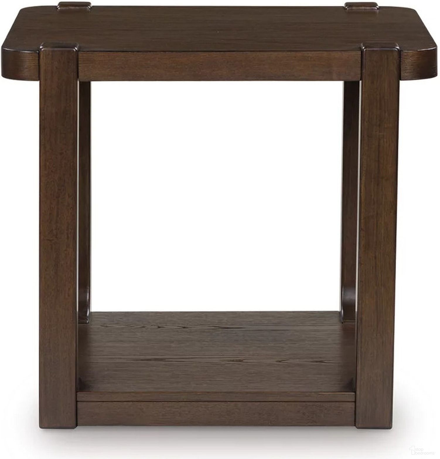 The appearance of Breckington End Table In Dark Brown designed by Signature Design by Ashley in the modern / contemporary interior design. This dark brown piece of furniture was selected by 1StopBedrooms from Breckington Collection to add a touch of cosiness and style into your home. Sku: T656-3. Material: Wood.