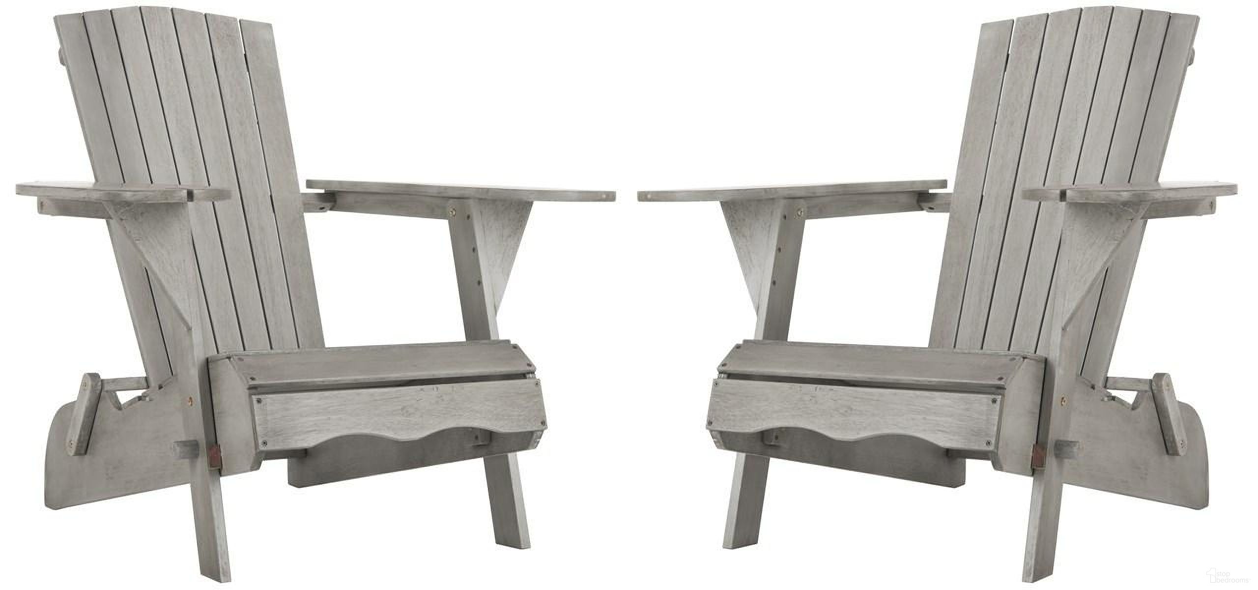 The appearance of Breetel Grey Wash Adirondack Chair Set of 2 designed by Safavieh in the modern / contemporary interior design. This grey piece of furniture was selected by 1StopBedrooms from Breetel Collection to add a touch of cosiness and style into your home. Sku: PAT7034B-SET2. Material: Steel.