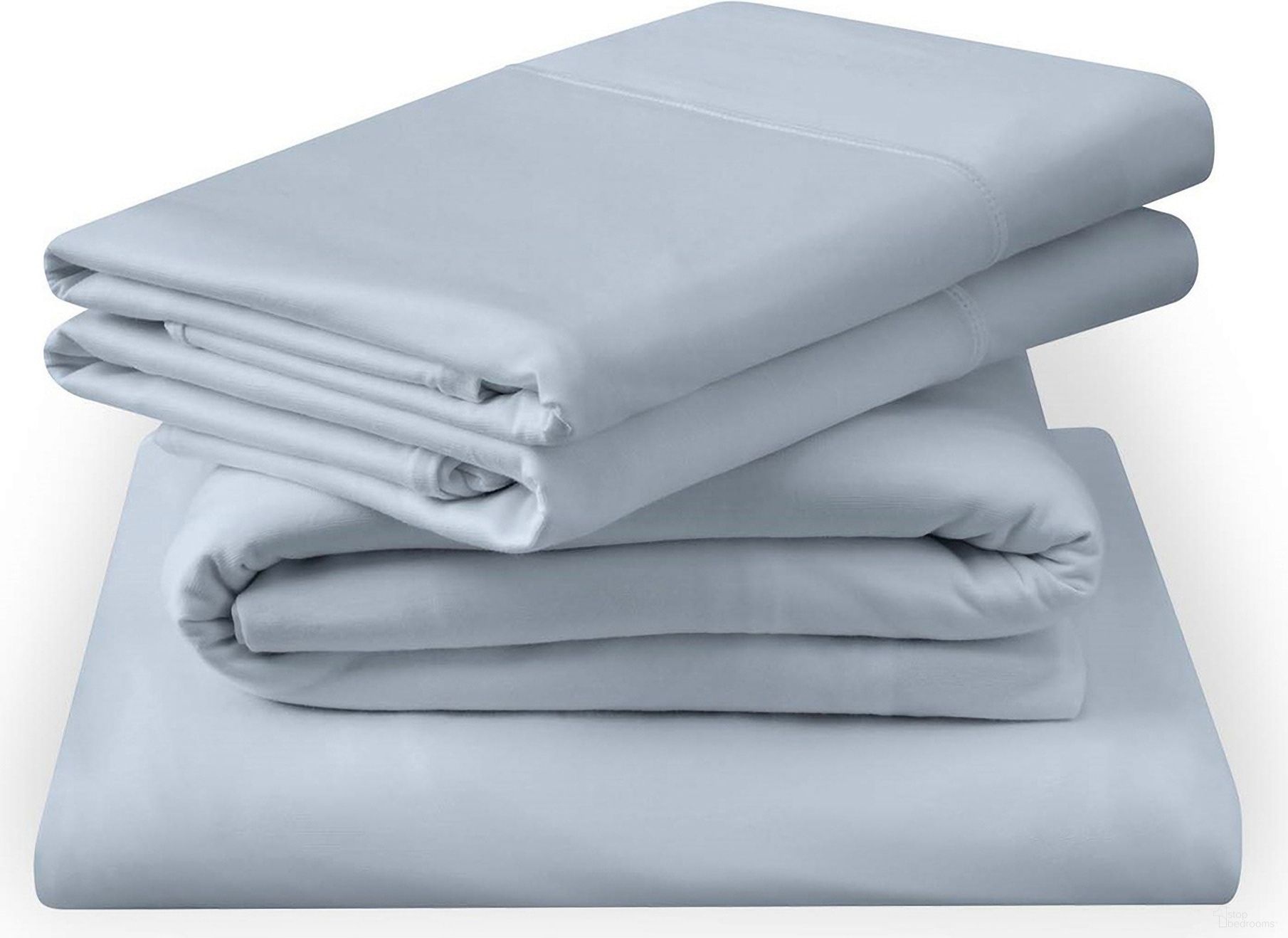 Breeze Cooling Split King Tencel Lyocell and Nylon Sheet Set In Sleepy Blue