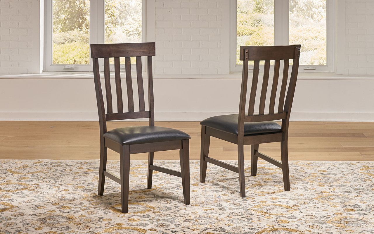 The appearance of Bremerton Slatback Side Chair Set of 2 with Upholstered Seating Warm Grey Finish designed by A-America in the transitional interior design. This warm grey piece of furniture  was selected by 1StopBedrooms from Bremerton Collection to add a touch of cosiness and style into your home. Sku: BRMWG2432. Material: Rubberwood. Chair Type: Side Chair.