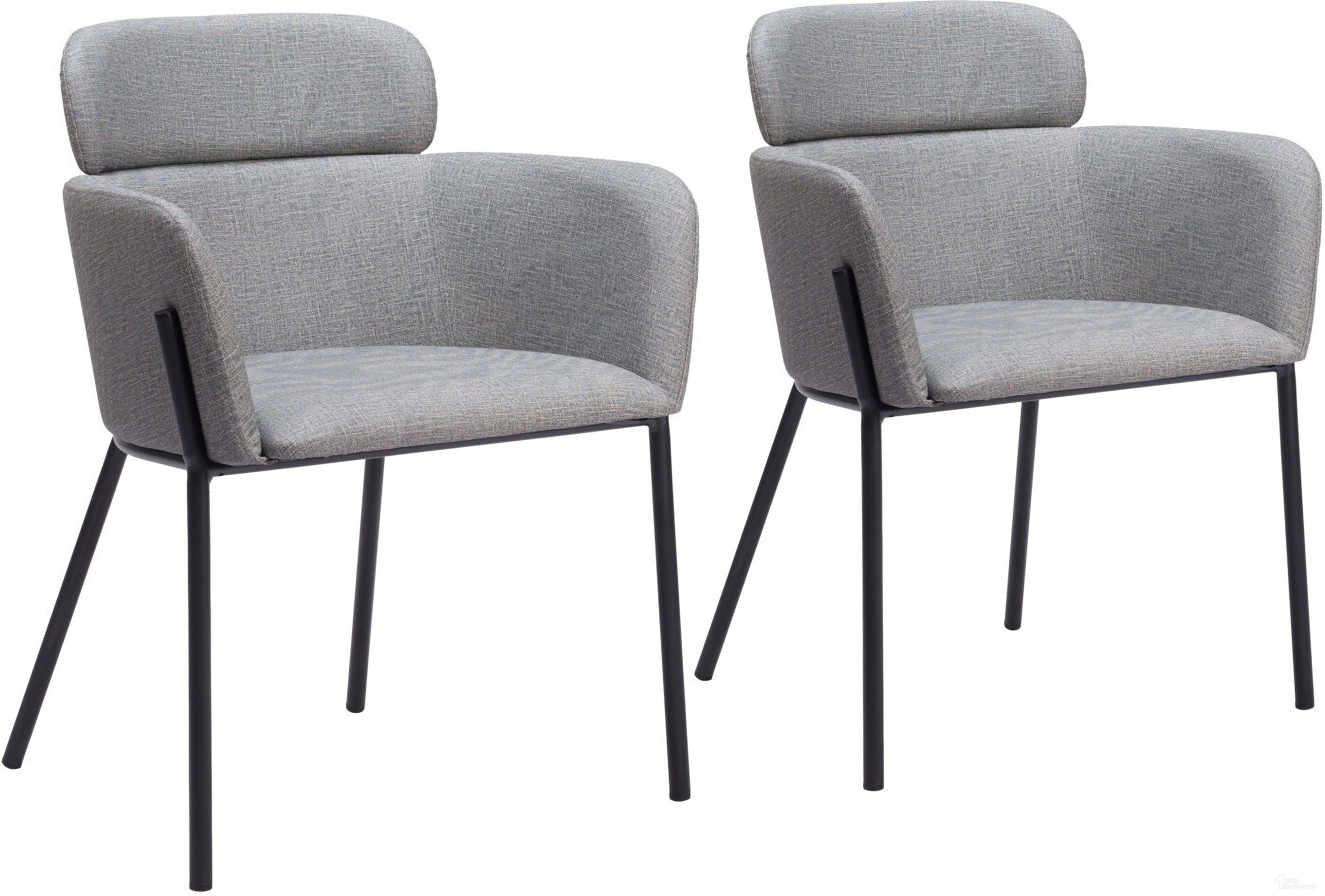 The appearance of Bremor Dining Chair Set of 2 In Slate Gray designed by Zuo Modern in the modern / contemporary interior design. This slate piece of furniture  was selected by 1StopBedrooms from Bremor Collection to add a touch of cosiness and style into your home. Sku: 110171. Material: Steel. Chair Type: Arm Chair.