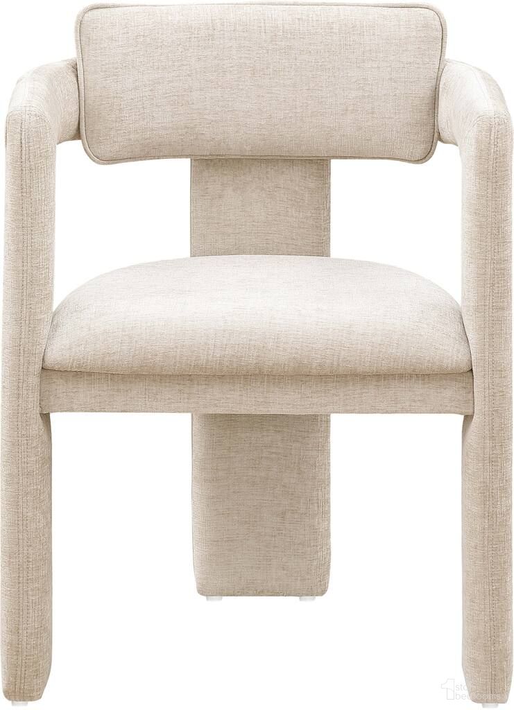 The appearance of Brenda Chenille Fabric Dining Chair Set of 2 In Beige Chenille designed by Meridian in the modern / contemporary interior design. This beige chenille piece of furniture  was selected by 1StopBedrooms from Brenda Collection to add a touch of cosiness and style into your home. Sku: 11084Beige-C. Material: Chenille. Chair Type: Arm Chair.