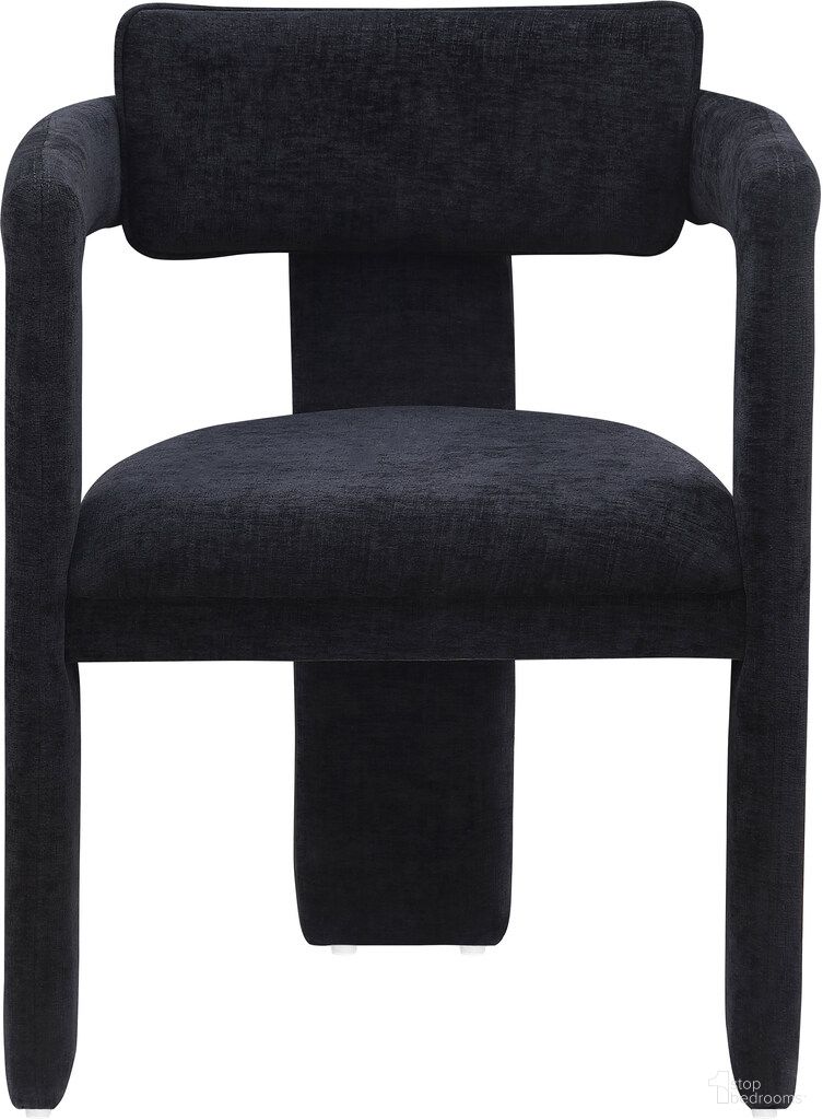 The appearance of Brenda Chenille Fabric Dining Chair Set of 2 In Black designed by Meridian in the modern / contemporary interior design. This black piece of furniture was selected by 1StopBedrooms from Brenda Collection to add a touch of cosiness and style into your home. Sku: 11084Black-C. Material: Chenille. Chair Type: Arm Chair.