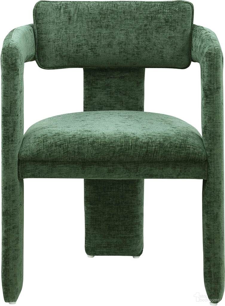The appearance of Brenda Chenille Fabric Dining Chair Set of 2 In Green designed by Meridian in the modern / contemporary interior design. This green piece of furniture  was selected by 1StopBedrooms from Brenda Collection to add a touch of cosiness and style into your home. Sku: 11084Green-C. Material: Chenille. Chair Type: Arm Chair.