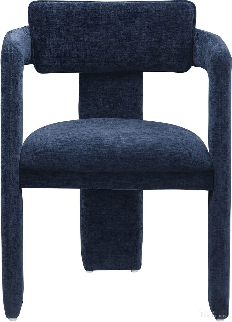 The appearance of Brenda Chenille Fabric Dining Chair Set of 2 In Navy designed by Meridian in the modern / contemporary interior design. This navy piece of furniture was selected by 1StopBedrooms from Brenda Collection to add a touch of cosiness and style into your home. Sku: 11084Navy-C. Material: Chenille. Chair Type: Arm Chair.