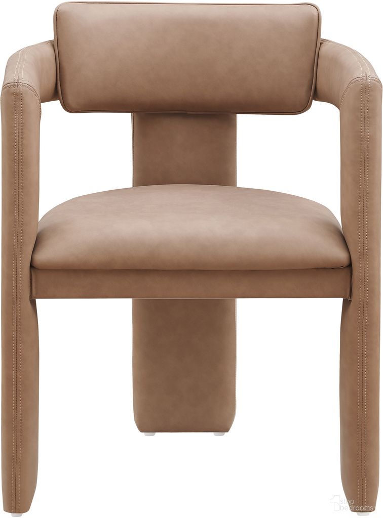 The appearance of Brenda Vegan Leather Dining Chair Set of 2 In Brown designed by Meridian in the modern / contemporary interior design. This brown piece of furniture was selected by 1StopBedrooms from Brenda Collection to add a touch of cosiness and style into your home. Sku: 11085Brown-C. Chair Type: Arm Chair. Material: Vegan Leather.