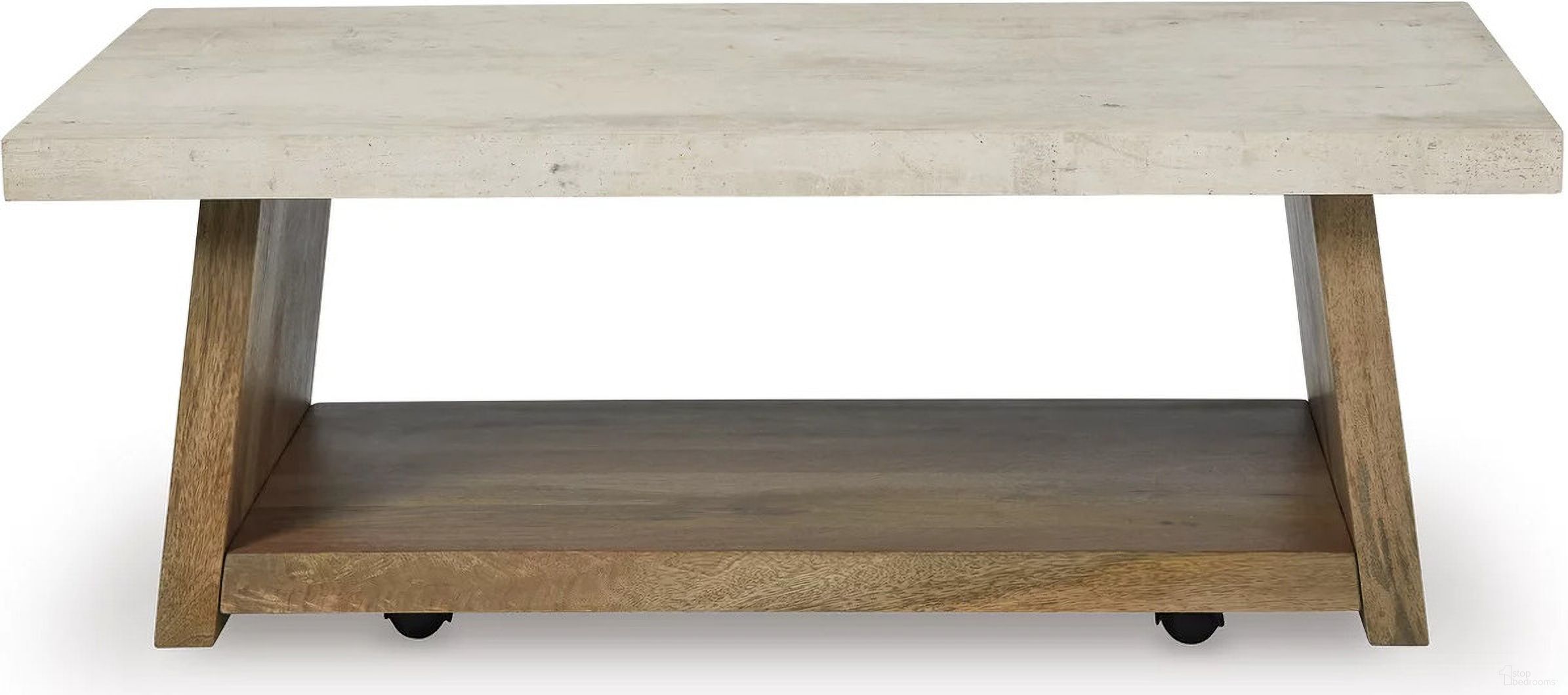 The appearance of Brendalhouse Coffee Table In Light Brown designed by Signature Design by Ashley in the transitional interior design. This light brown piece of furniture  was selected by 1StopBedrooms from Brendalhouse Collection to add a touch of cosiness and style into your home. Sku: T642-1. Material: Marble.