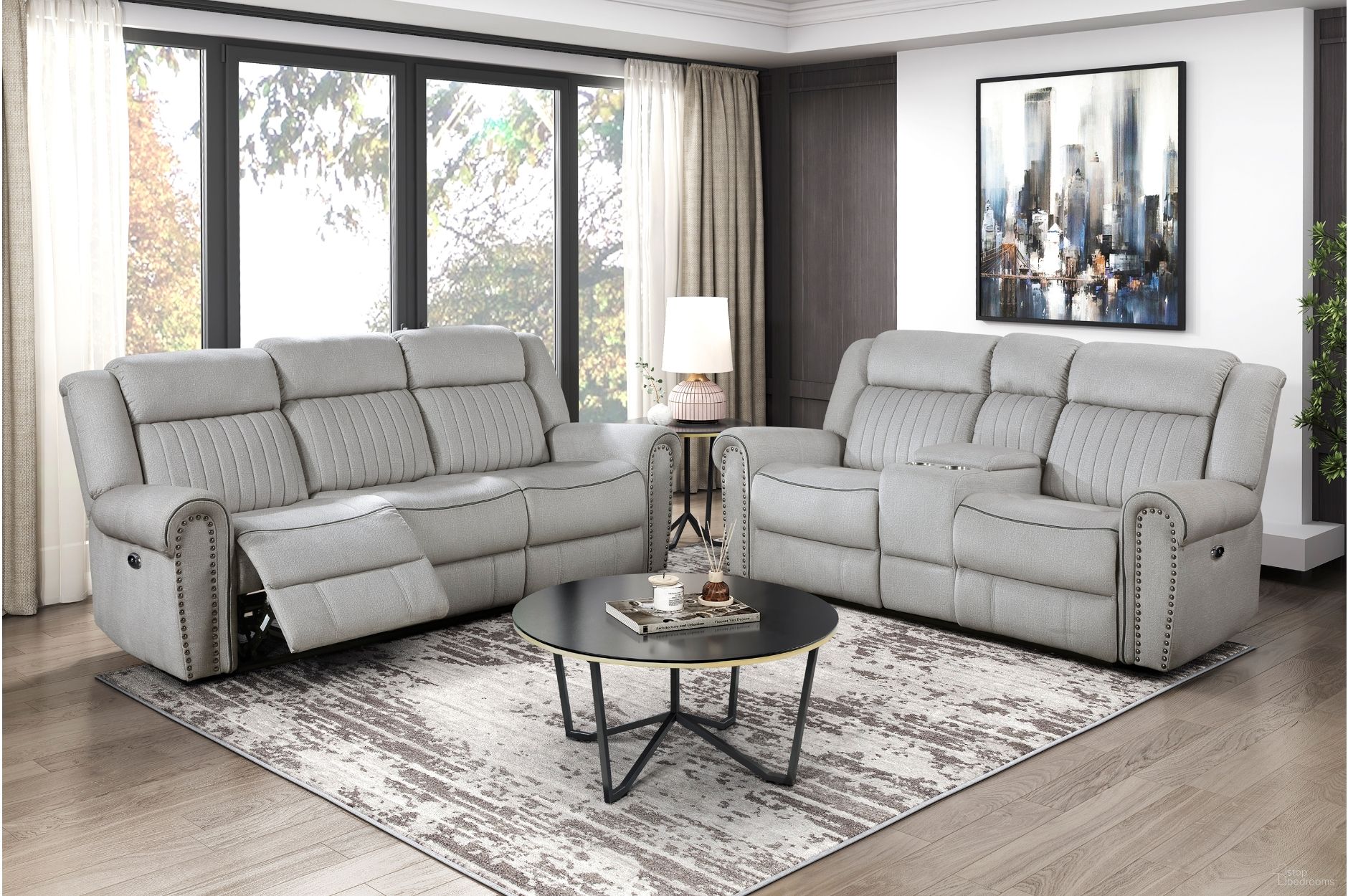 The appearance of Brennen Power Double Reclining Living Room Set In Gray designed by Homelegance in the traditional interior design. This gray piece of furniture  was selected by 1StopBedrooms from Brennen Collection to add a touch of cosiness and style into your home. Sku: 9204MT-3PW;9204MT-2PW. Material: Microfiber.