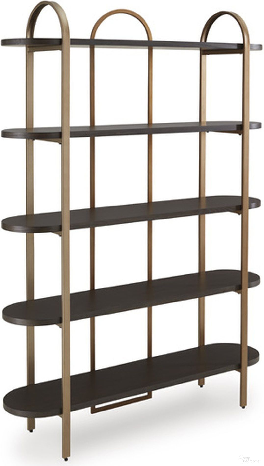 The appearance of Brentmour Bookcase In Brown and Gold designed by Signature Design by Ashley in the modern / contemporary interior design. This brown and gold piece of furniture was selected by 1StopBedrooms from Brentmour Collection to add a touch of cosiness and style into your home. Sku: A4000589. Material: Metal.