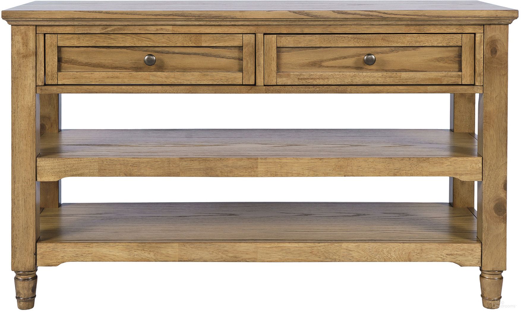 The appearance of Brentwood 50 Inch Sofa Console Table with Drawers and Storage Shelves In Cascade Oak and Brown designed by Jofran in the transitional interior design. This cascade oak/brown piece of furniture was selected by 1StopBedrooms from Brentwood Collection to add a touch of cosiness and style into your home. Sku: 2510-4. Material: Rubberwood.