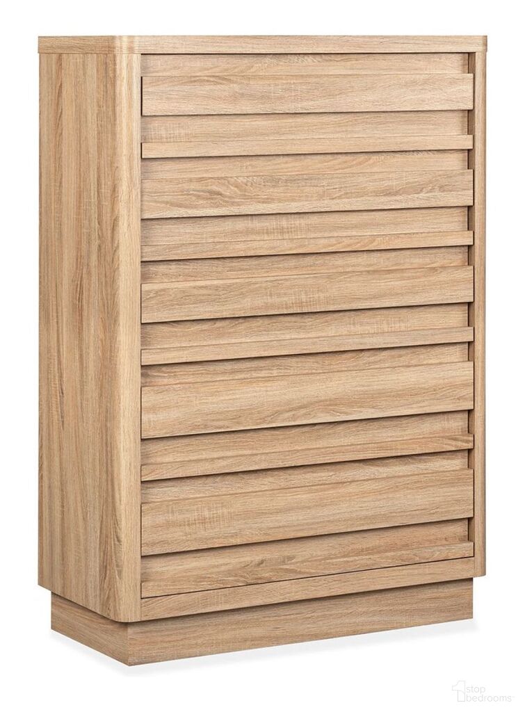 The appearance of Brentwood Heights Drawer Chest In Provincial Brown designed by Magnussen in the transitional interior design. This provincial brown piece of furniture was selected by 1StopBedrooms from Brentwood Heights Collection to add a touch of cosiness and style into your home. Sku: B6381-10. Material: Laminate.