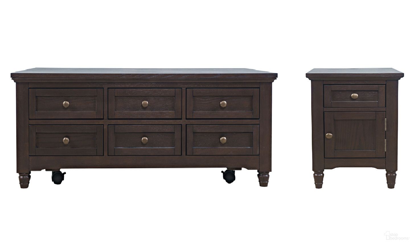The appearance of Brentwood Lift-Top Occasional Table Set with Storage In Arbor Oak and Brown designed by Jofran in the modern / contemporary interior design. This arbor oak/brown piece of furniture  was selected by 1StopBedrooms from Brentwood Collection to add a touch of cosiness and style into your home. Sku: 2520-5;2520-6. Material: MDF.